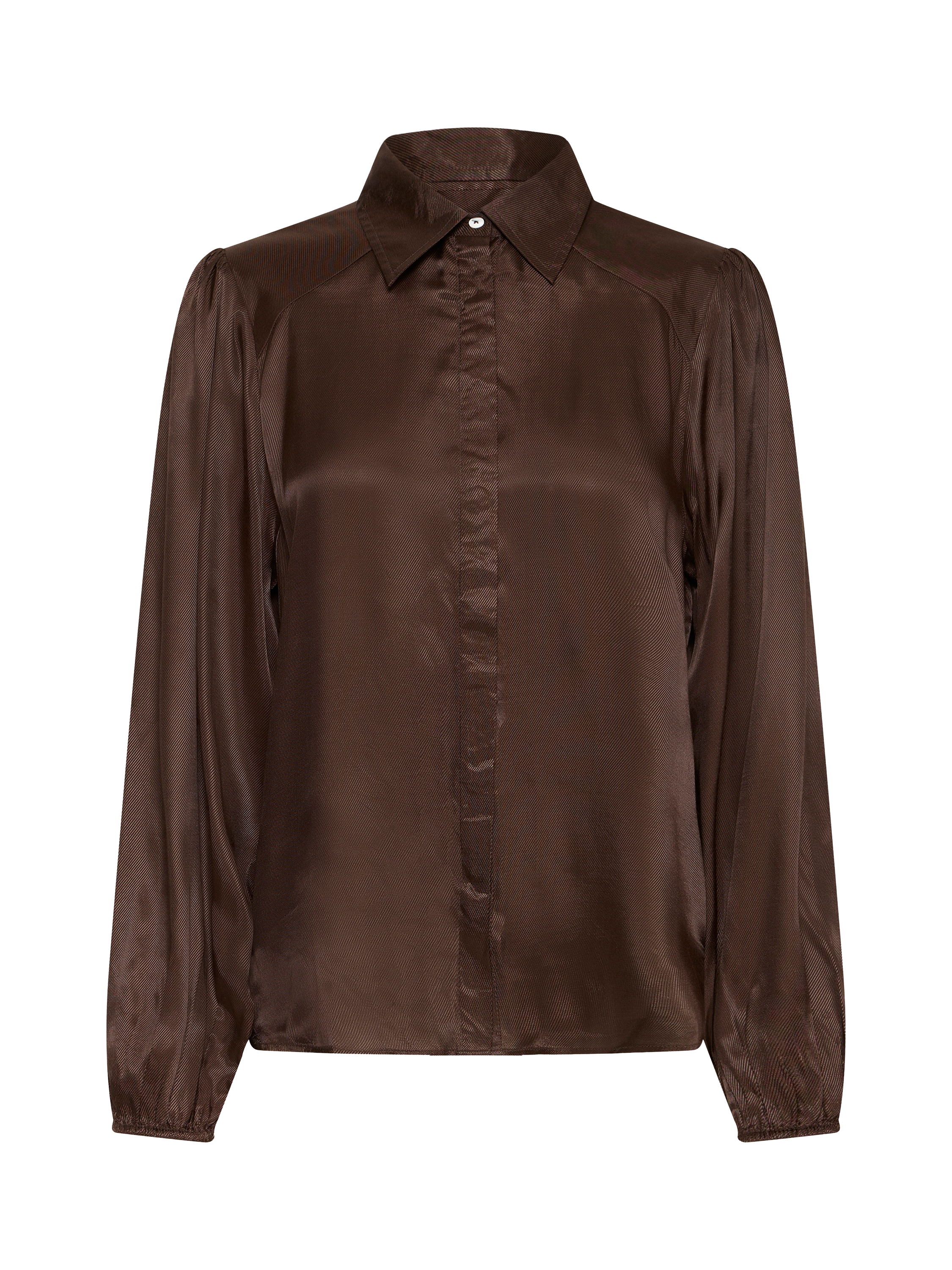 Product image 5 of 7, which shows ICHI Colorada Long Sleeve Shirt, Coffee Bean, 10