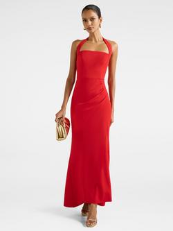 Forever New Petite Willow Halterneck Maxi Dress, Red, Red