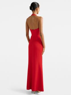 Forever New Petite Willow Halterneck Maxi Dress, Red - view 2, Red