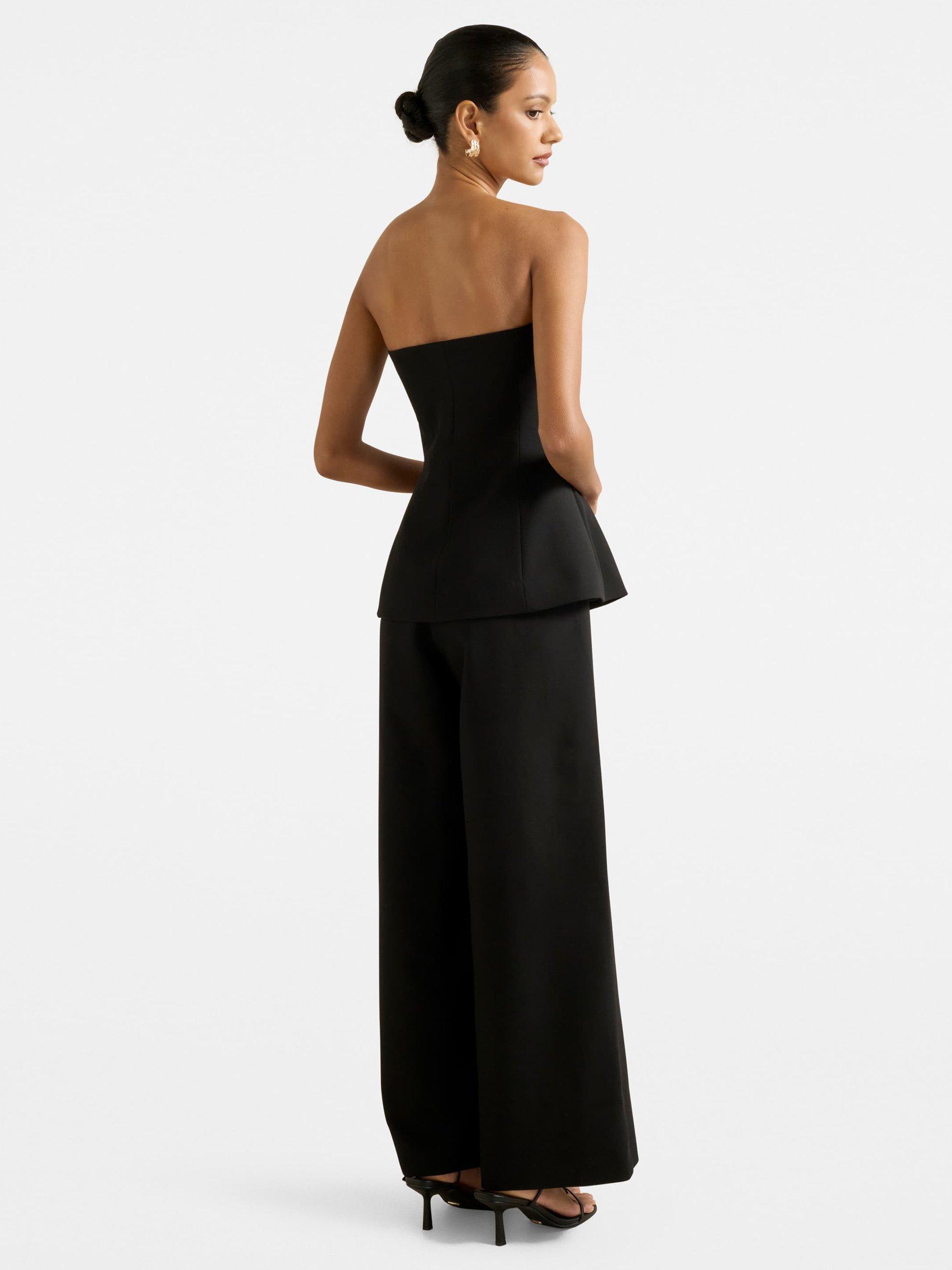 Product image 2 of 4, which shows Forever New Petite Joanna Strapless Jumpsuit, Black, 4