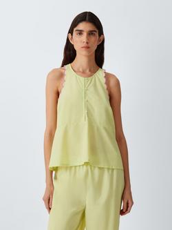 John Lewis Scallop Trim Cropped Pyjama Set, Green Mid, Green Mid