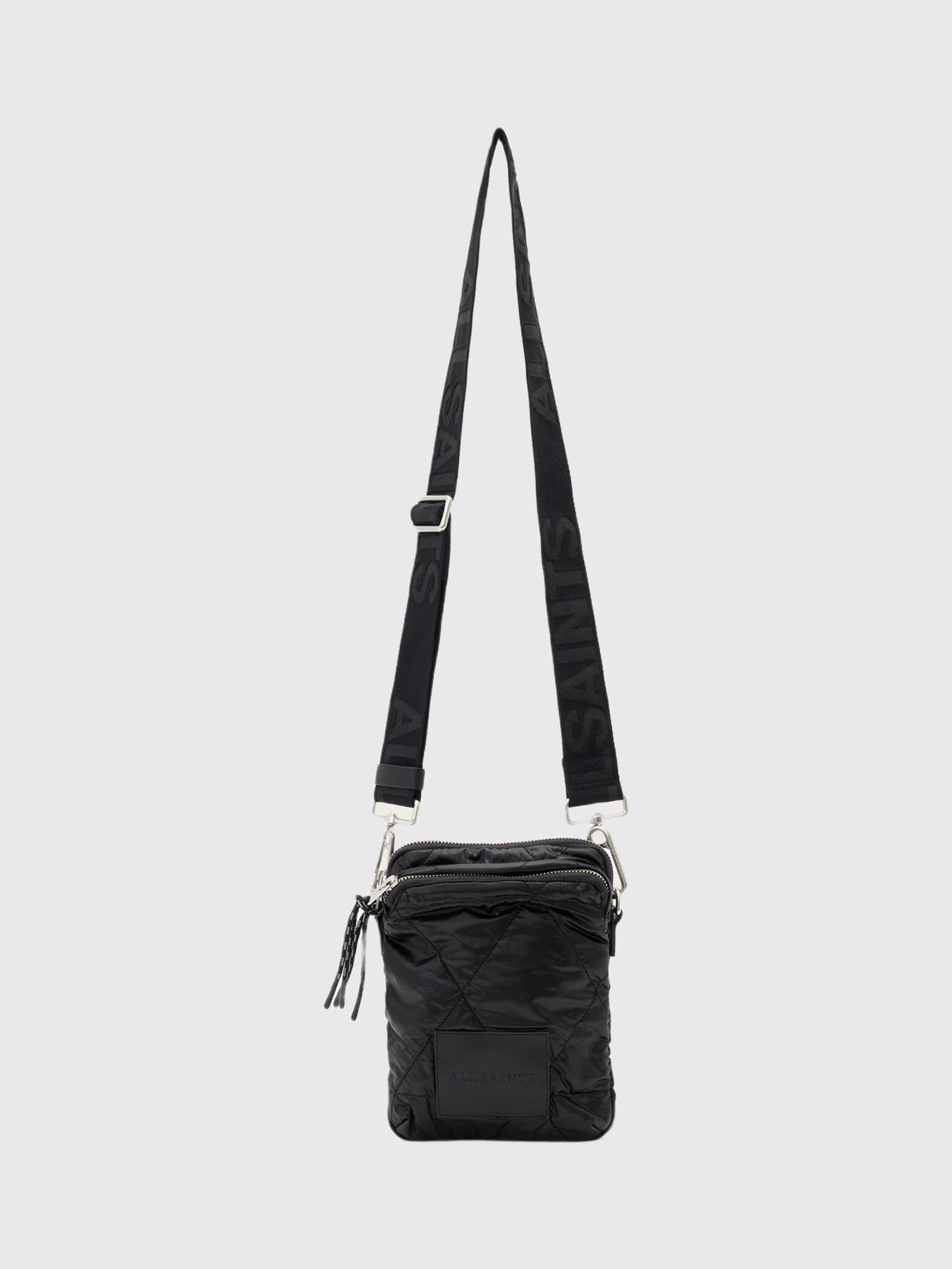 Product image 1 of 6, which shows AllSaints Haven Quilted Crossbody Bag, Black