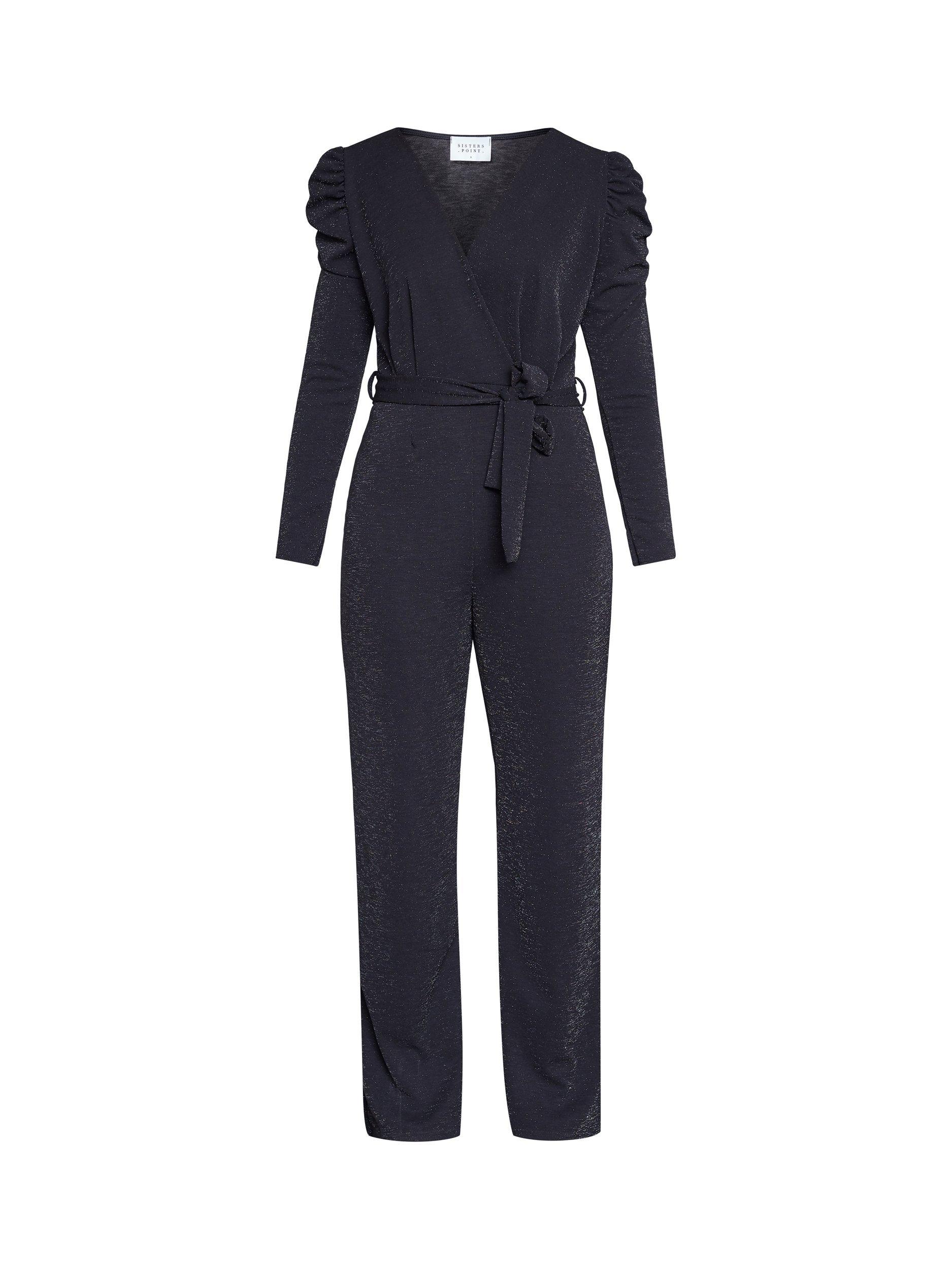 Product image 3 of 5, which shows Sisters Point Egina Jersey Jumpsuit, Black/Silver, XL