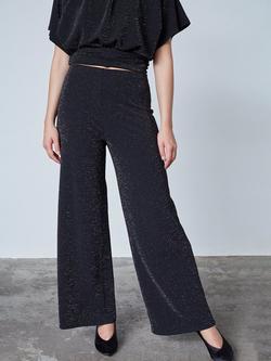 Sisters Point Glut Wide Leg Trousers, Black/Silver, Black/Silver