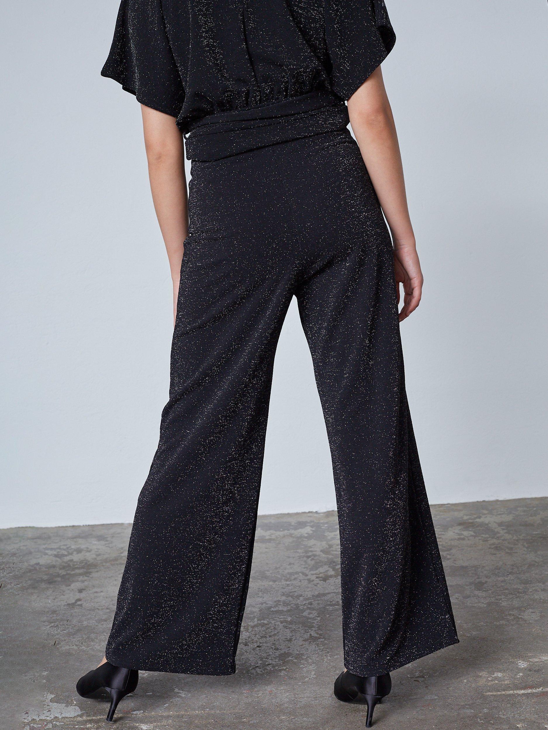 Product image 2 of 6, which shows Sisters Point Glut Wide Leg Trousers, Black/Silver, XS