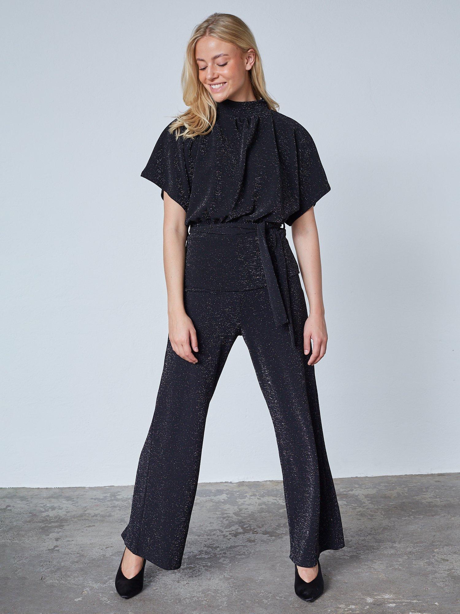 Product image 6 of 6, which shows Sisters Point Glut Wide Leg Trousers, Black/Silver, XS