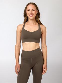 Girlfriend Collective Riley Sweetheart Neck Sports Bra, Mink, Mink