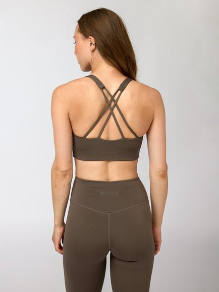 Girlfriend Collective Riley Sweetheart Neck Sports Bra, Mink - view 2, Mink