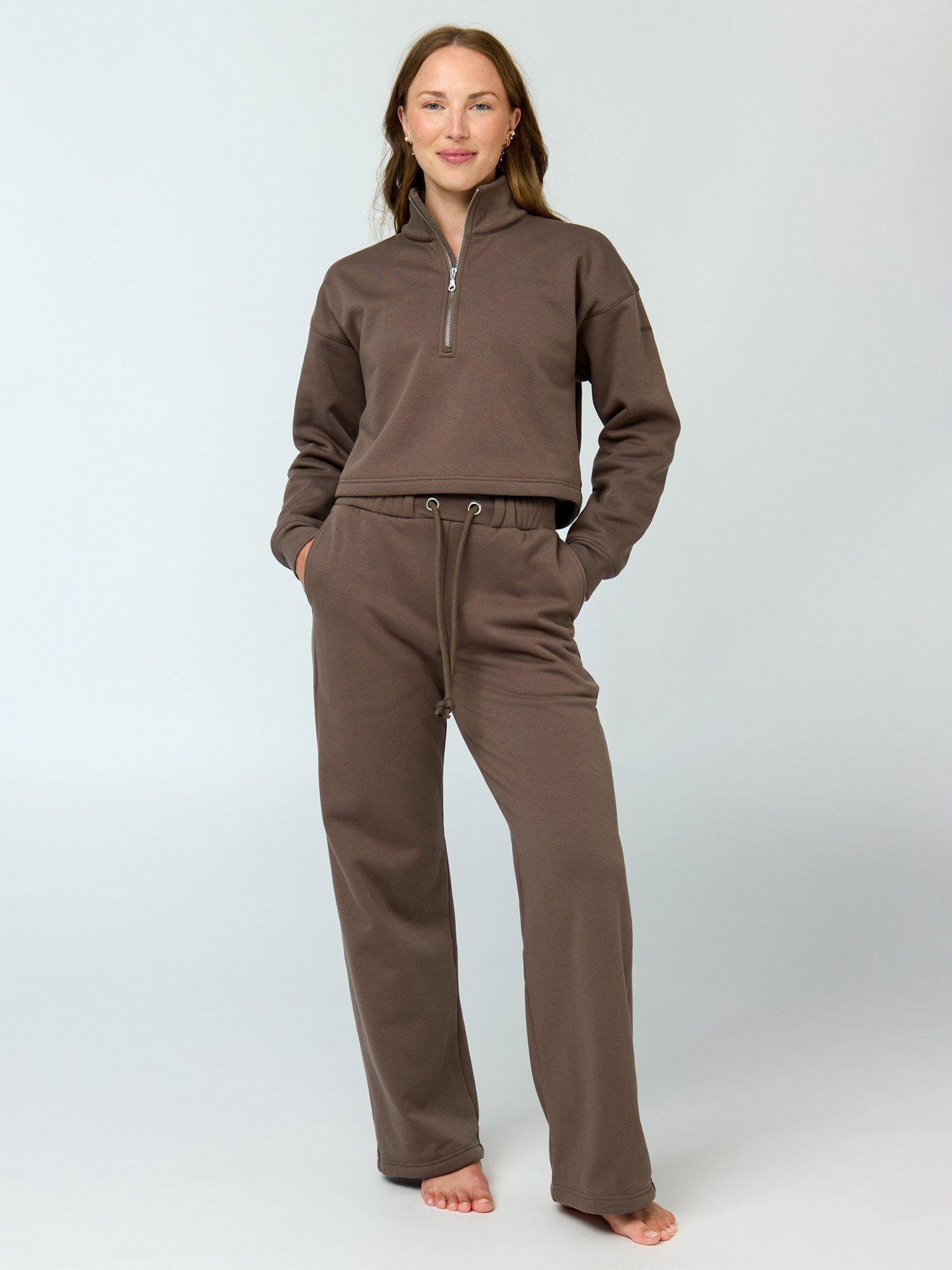 Product image 7 of 9, which shows Girlfriend Collective Vega Half Zip Sweatshirt, Mink, XS