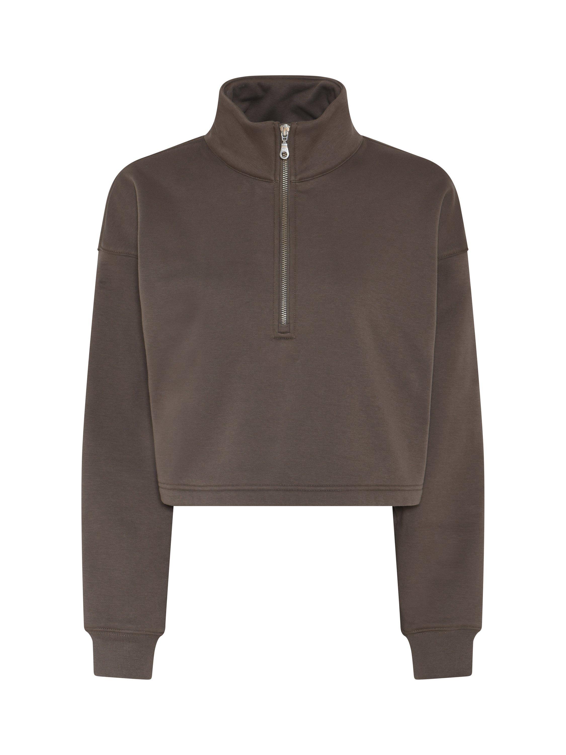 Product image 8 of 9, which shows Girlfriend Collective Vega Half Zip Sweatshirt, Mink, XS