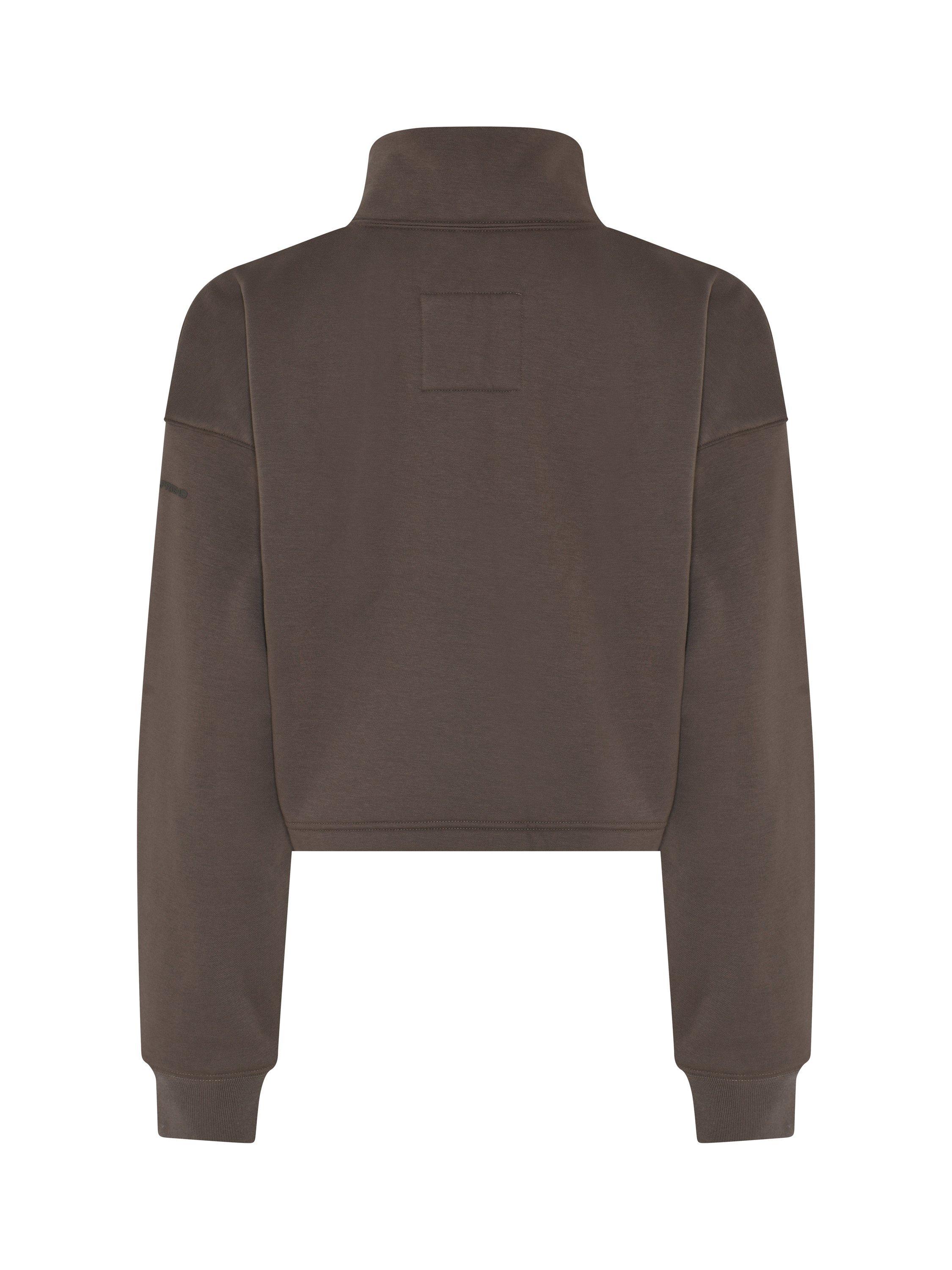 Product image 9 of 9, which shows Girlfriend Collective Vega Half Zip Sweatshirt, Mink, XS