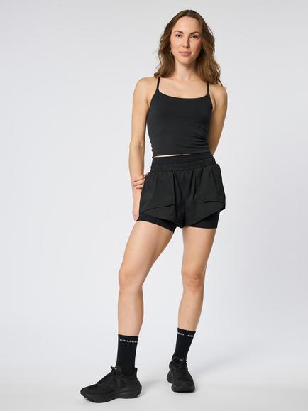 Girlfriend Collective Fallon Trail Shorts, Black, Black