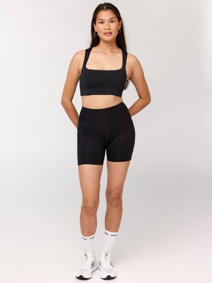 Girlfriend Collective Pocket Running Shorts, Black, Black