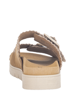 Gabor Elspeth Whipstitch Suede Mule Sandals, Sattel - view 2, Sattel