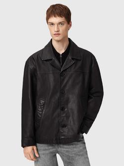 AllSaints Bradwell Leather Jacket, Black, Black