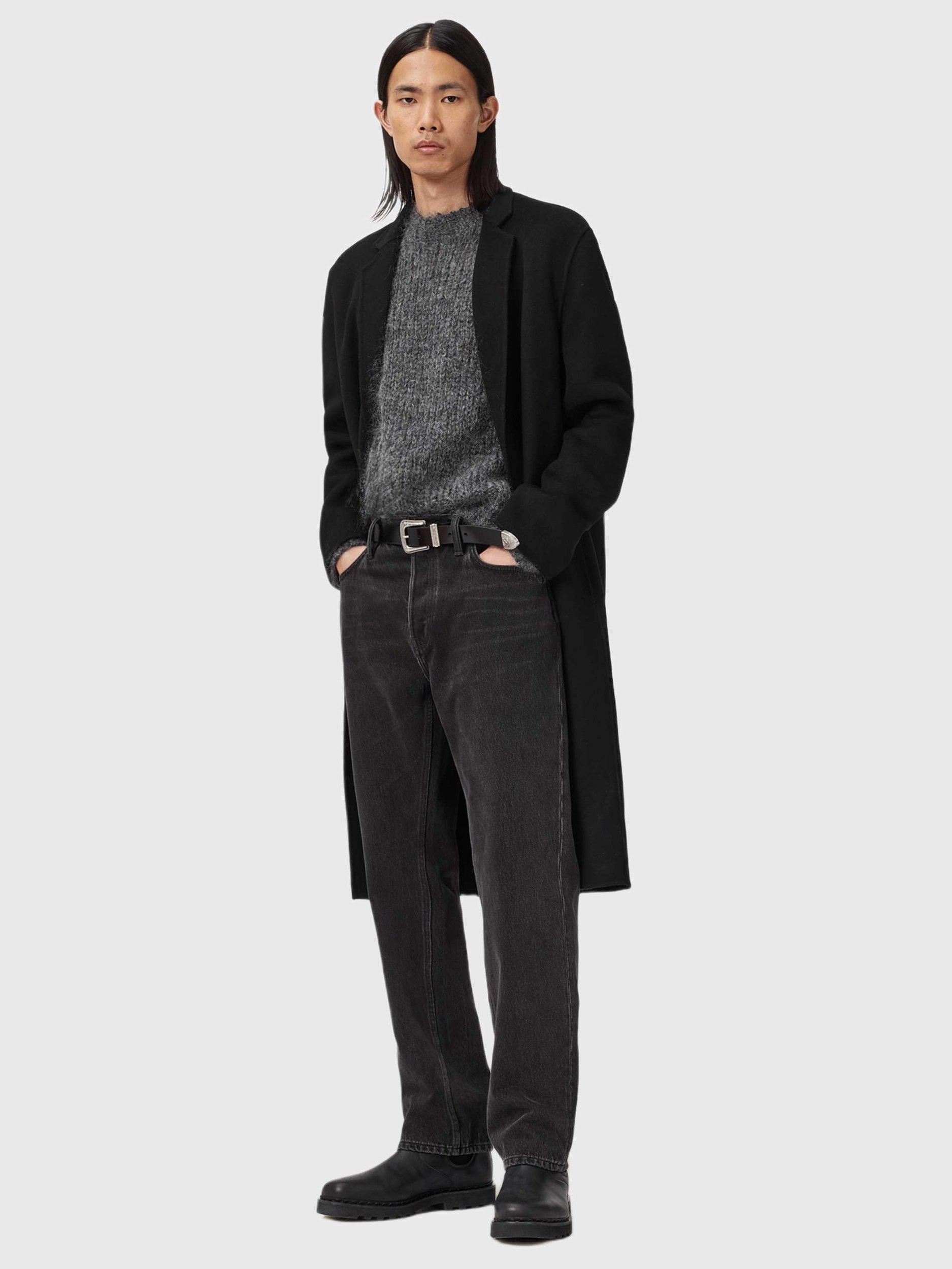 Product image 3 of 7, which shows AllSaints Brax Wool Blend Overcoat, Black, 36R