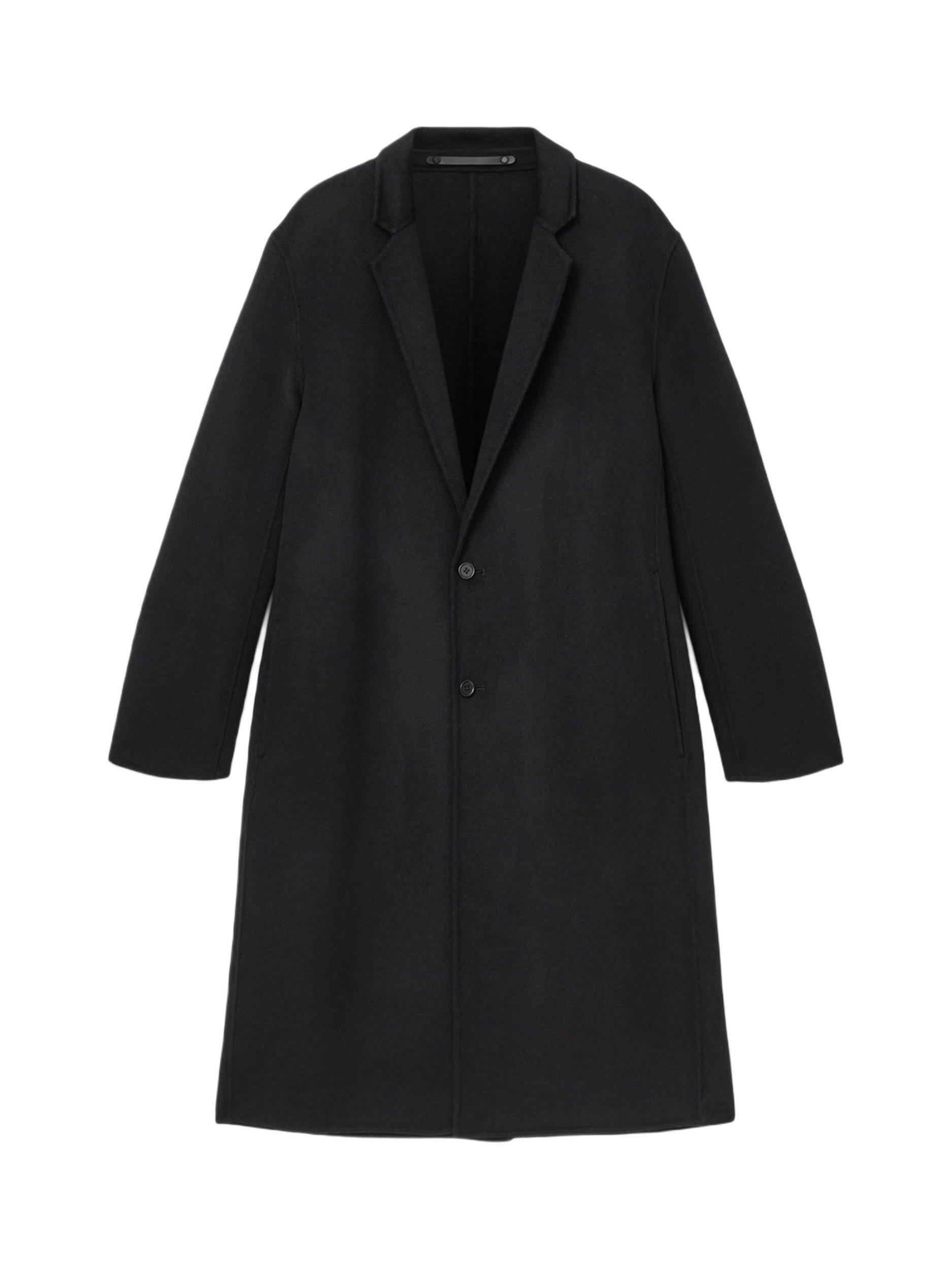 Product image 4 of 7, which shows AllSaints Brax Wool Blend Overcoat, Black, 36R