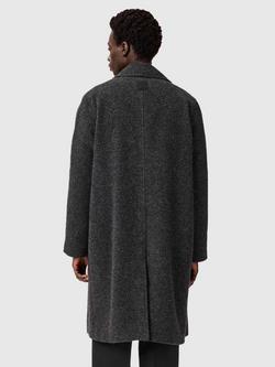 AllSaints Duke Wool Blend Overcoat - view 2, Grey Charcoal