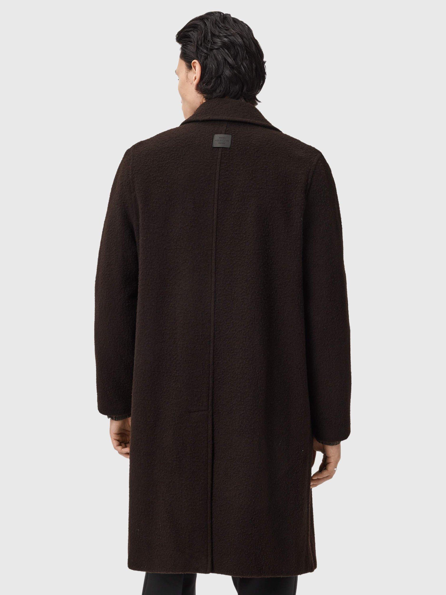 Product image 2 of 6, which shows AllSaints Duke Wool Blend Overcoat, Brown, 34R