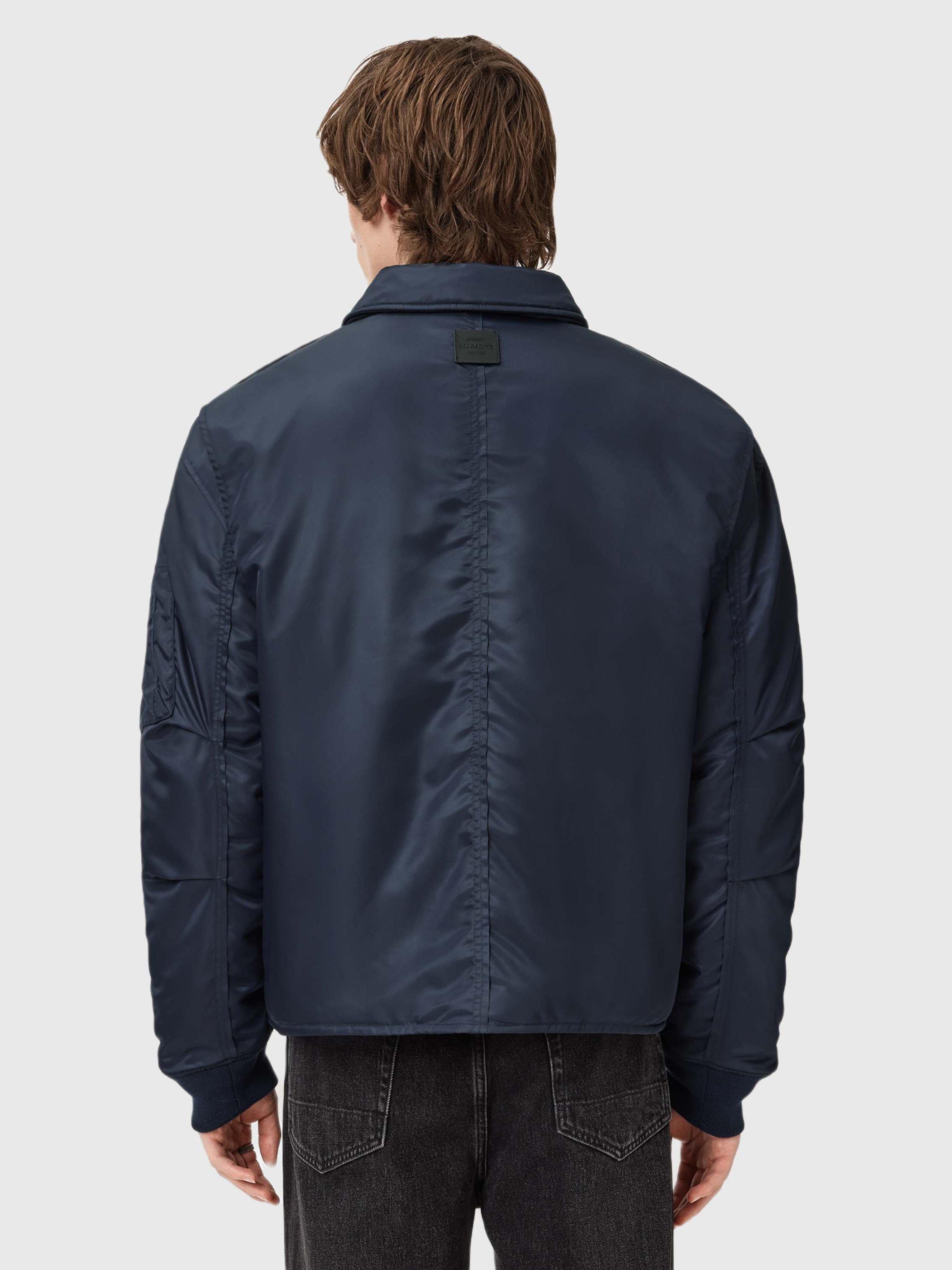 Product image 2 of 5, which shows AllSaints Fallon Bomber Jacket, Blue, L