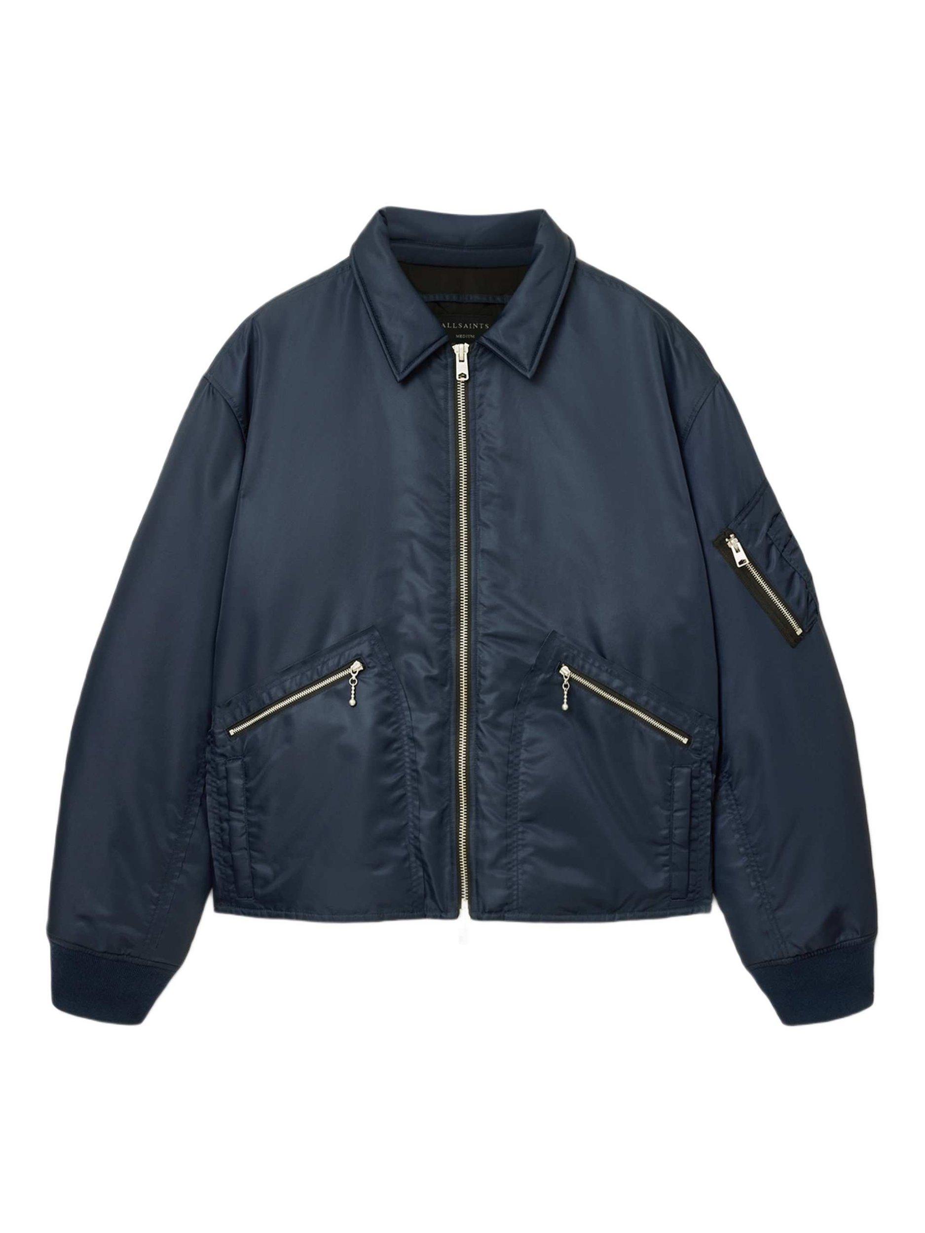 Product image 4 of 5, which shows AllSaints Fallon Bomber Jacket, Blue, L