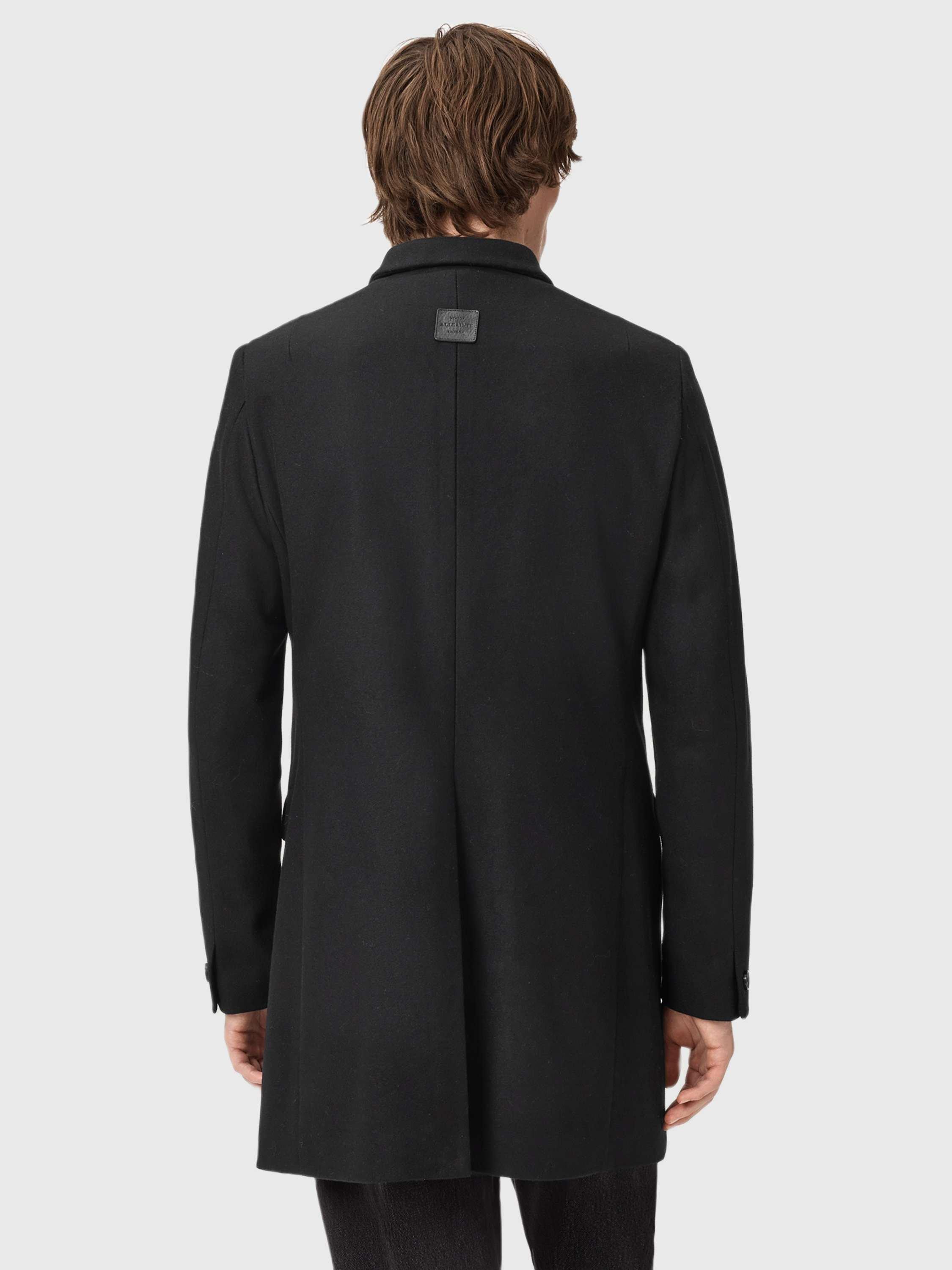 Product image 2 of 8, which shows AllSaints Haydon Wool Blend Overcoat, Black, 34R