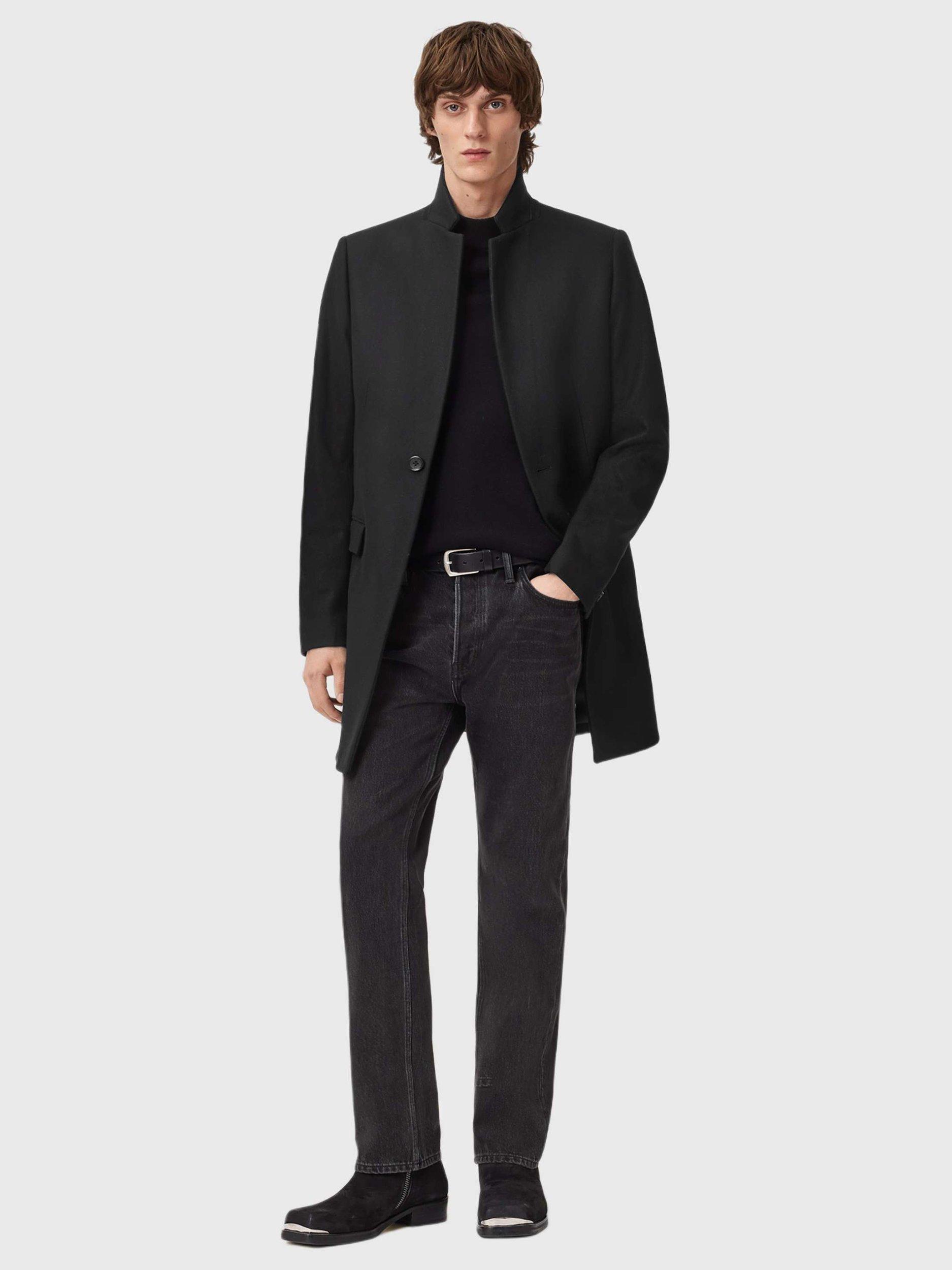 Product image 8 of 8, which shows AllSaints Haydon Wool Blend Overcoat, Black, 34R