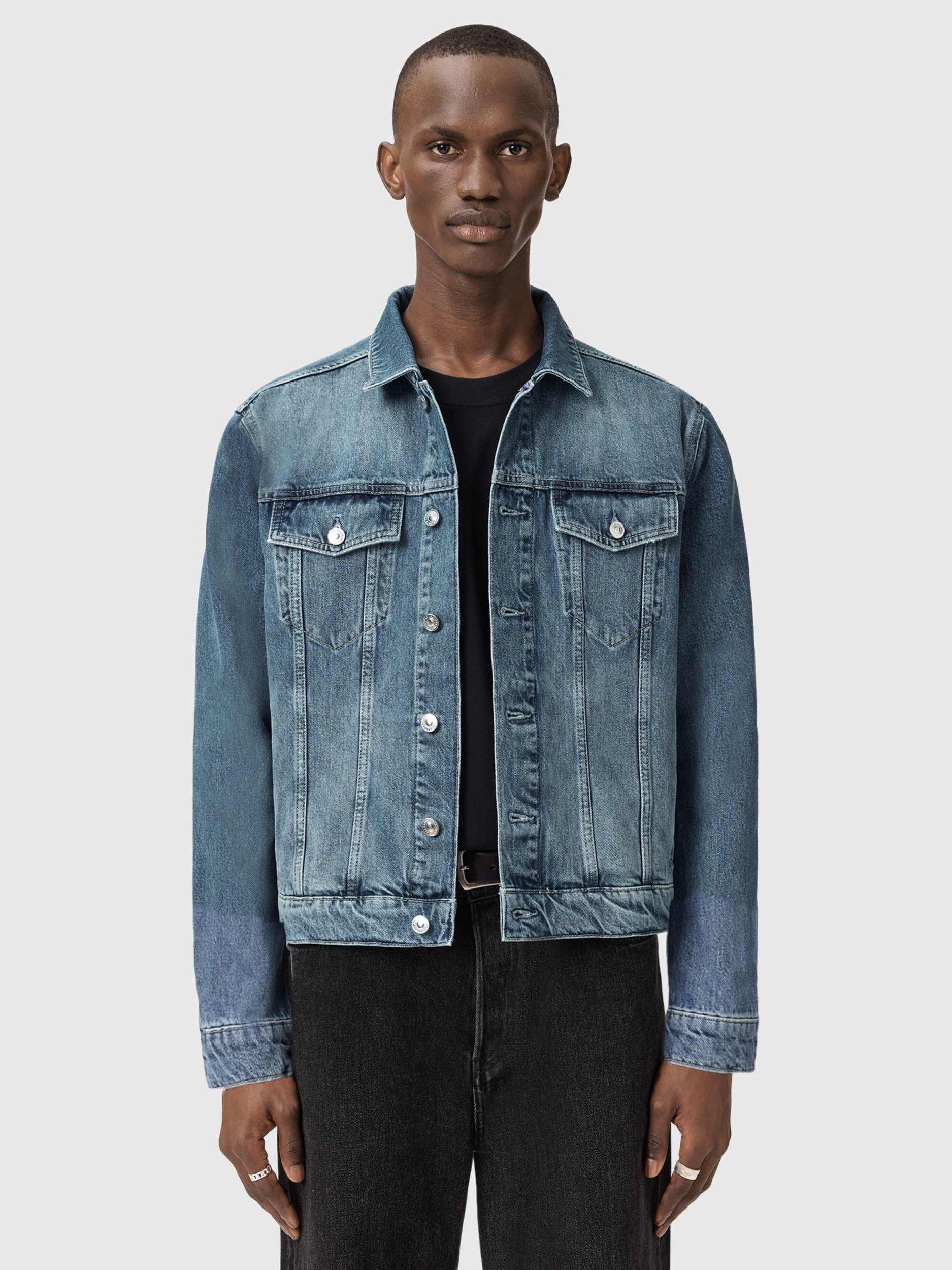 Product image 1 of 8, which shows AllSaints Inveroy Denim Jacket, Washed Indigo, L
