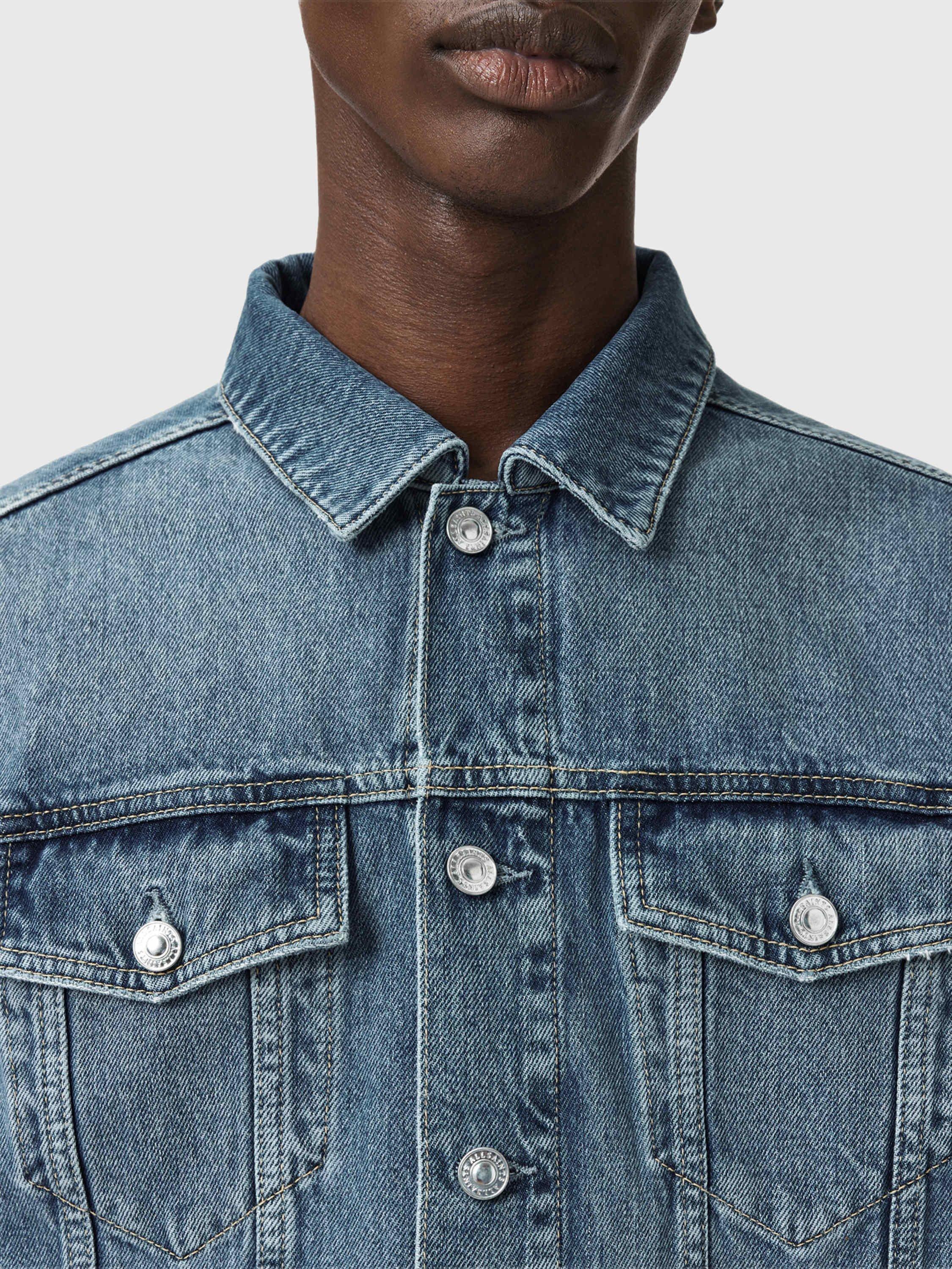 Product image 8 of 8, which shows AllSaints Inveroy Denim Jacket, Washed Indigo, L