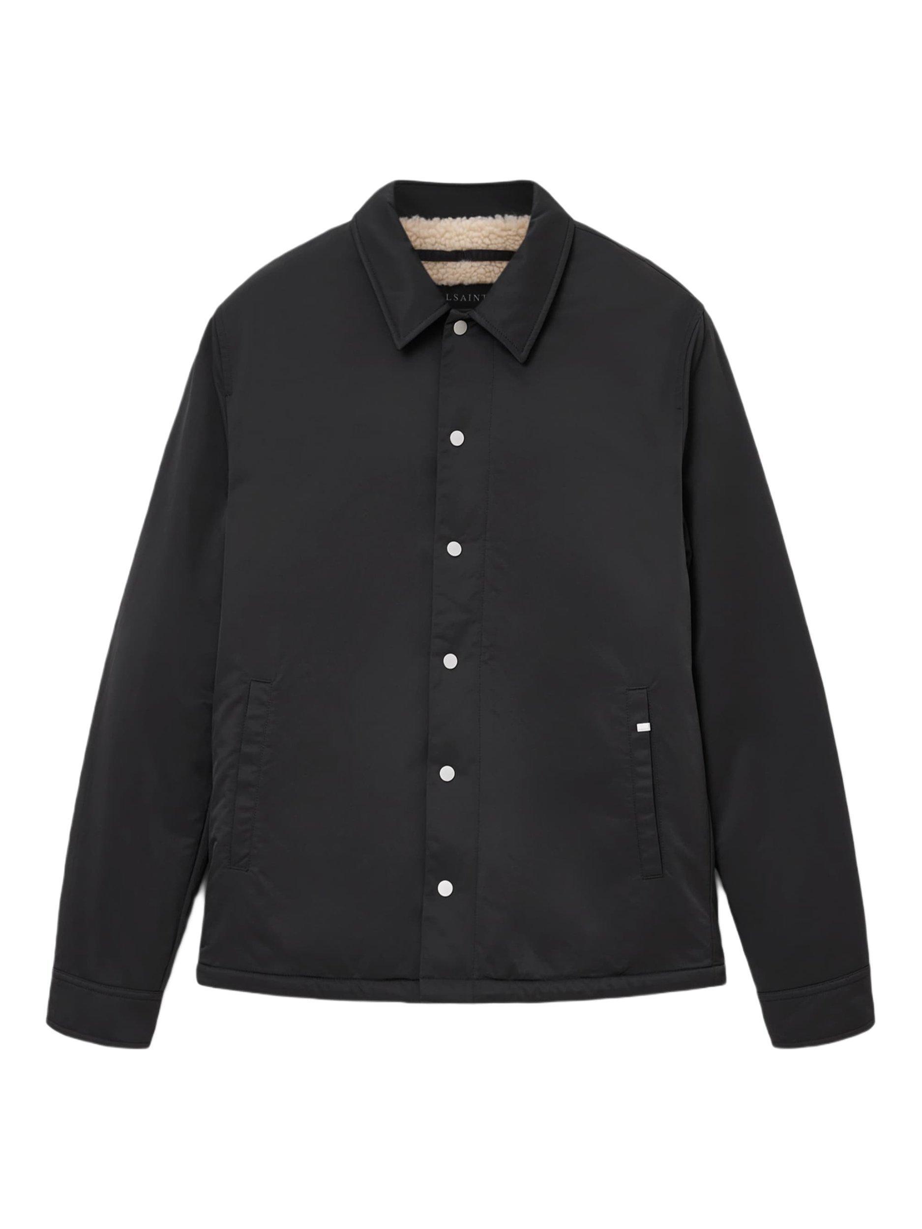 Product image 4 of 7, which shows AllSaints Longhaul Shacket, Black, L