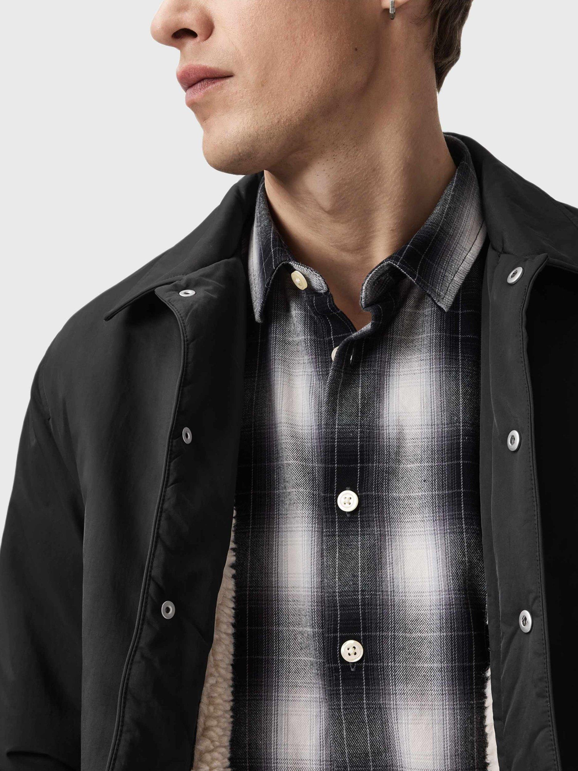 Product image 5 of 7, which shows AllSaints Longhaul Shacket, Black, L