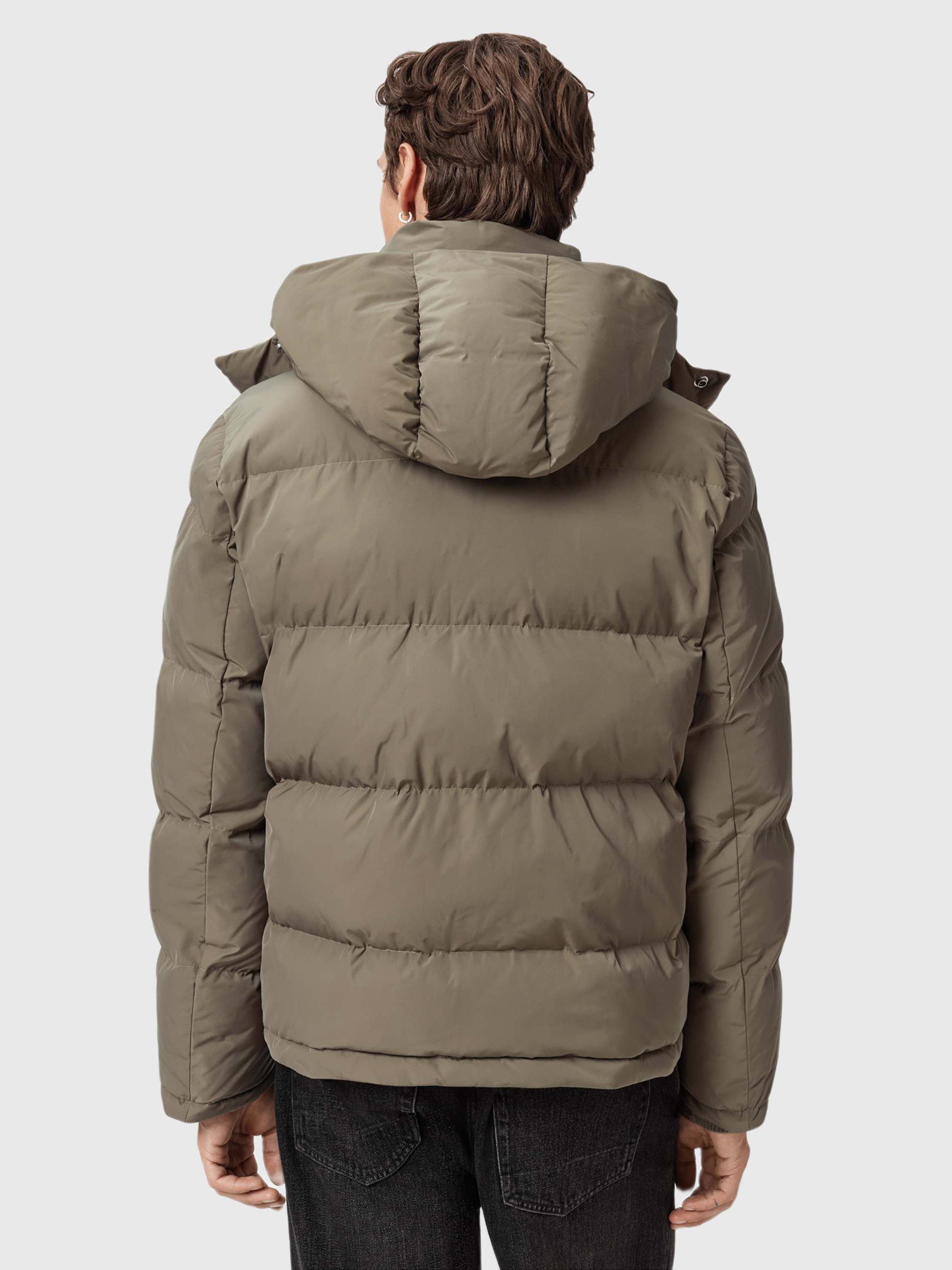 Product image 2 of 8, which shows AllSaints Marlo Relaxed Quilted Puffer Jacket, Gull Brown, L