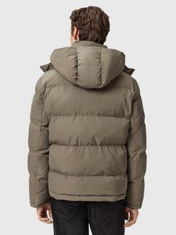 AllSaints Marlo Relaxed Quilted Puffer Jacket, Gull Brown - view 2, Gull Brown