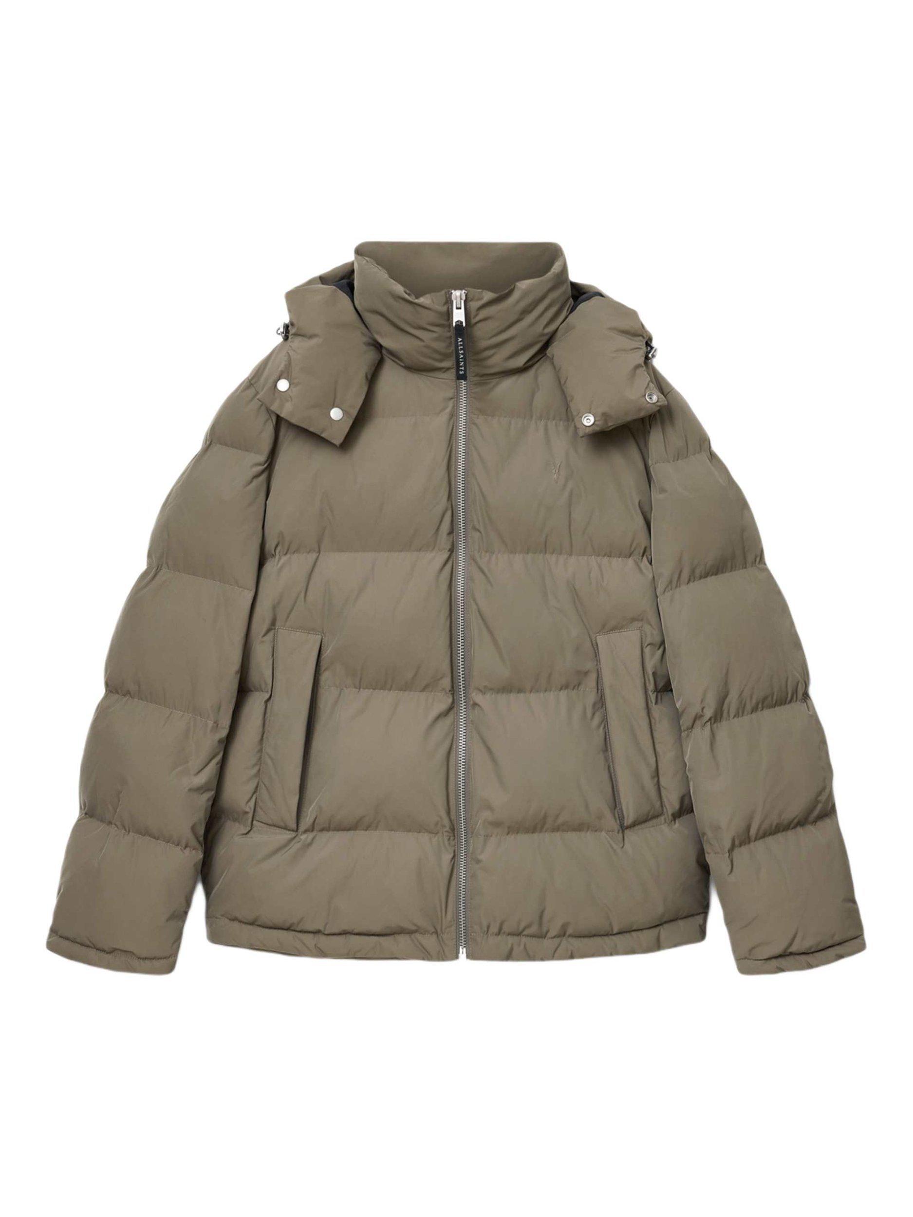 Product image 4 of 8, which shows AllSaints Marlo Relaxed Quilted Puffer Jacket, Gull Brown, L