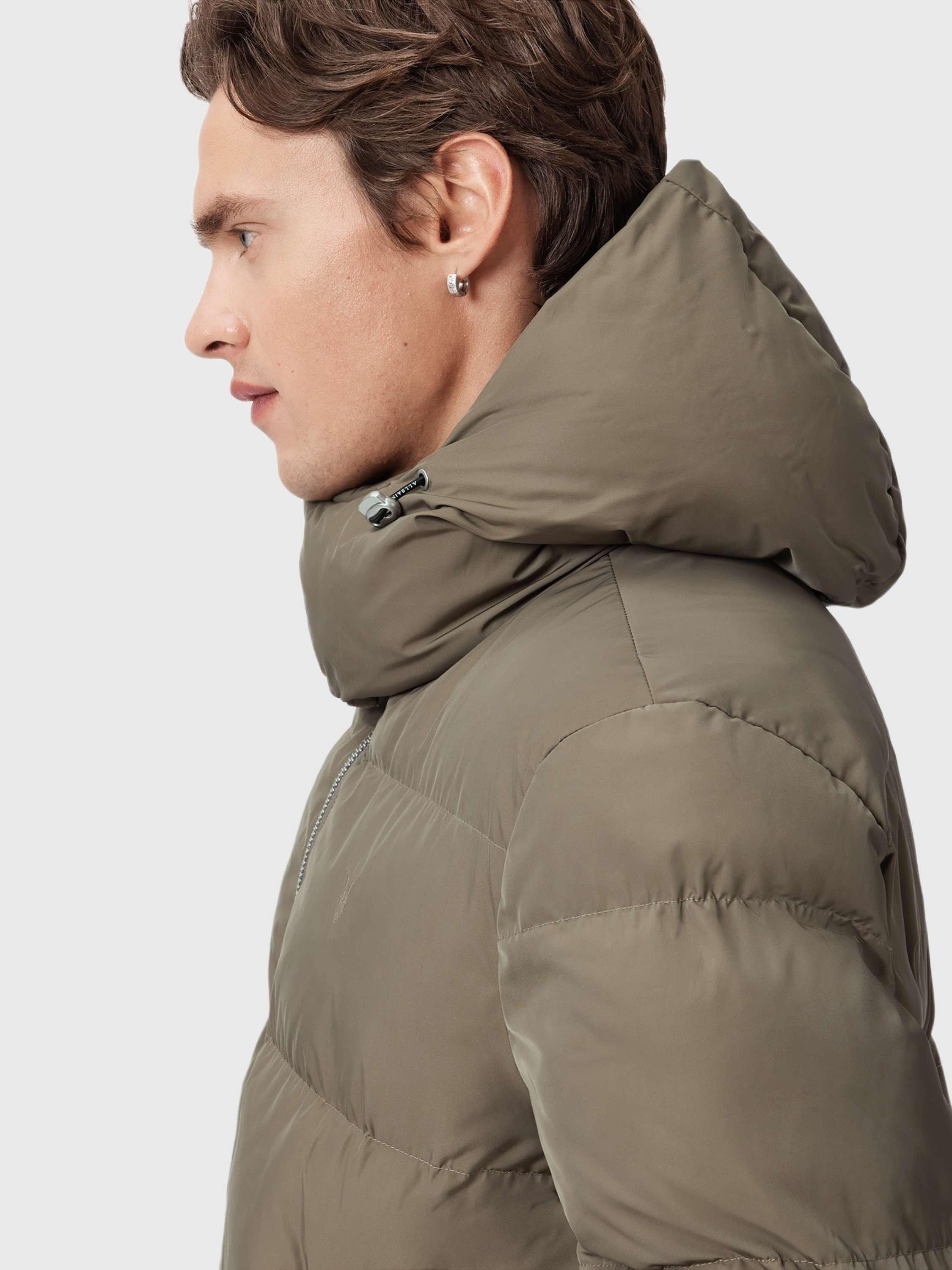 Product image 5 of 8, which shows AllSaints Marlo Relaxed Quilted Puffer Jacket, Gull Brown, L
