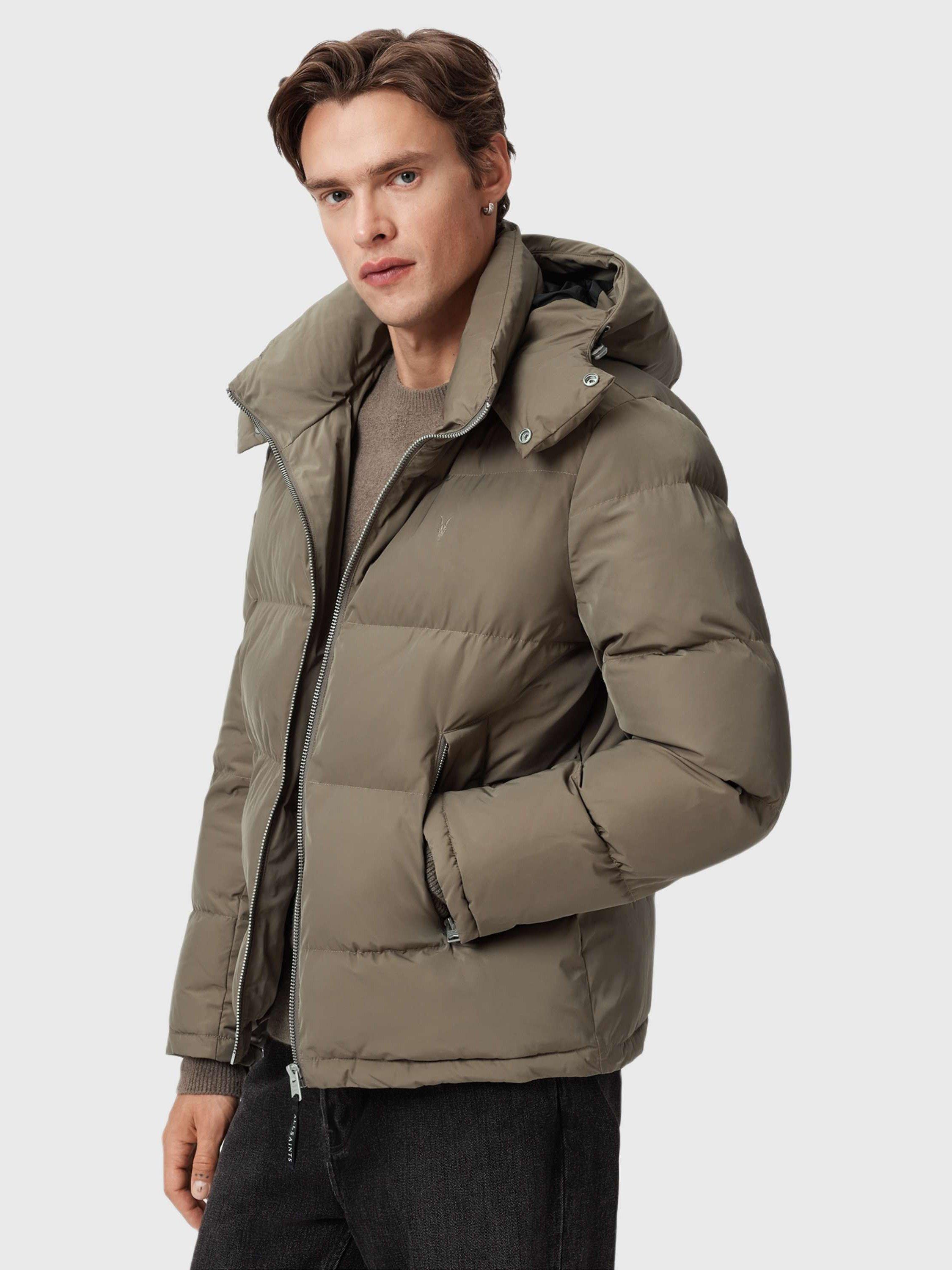Product image 7 of 8, which shows AllSaints Marlo Relaxed Quilted Puffer Jacket, Gull Brown, L