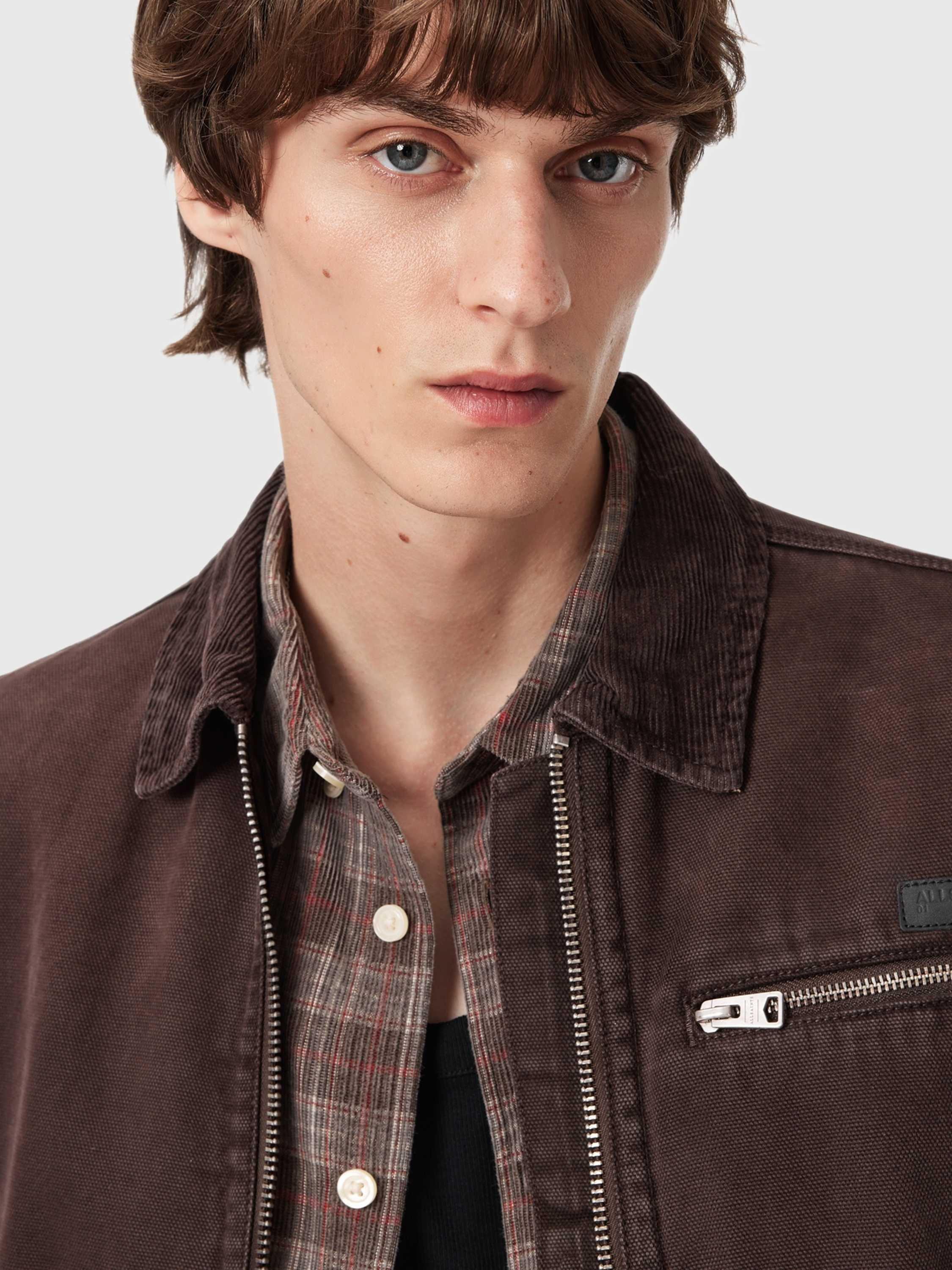 Product image 5 of 7, which shows AllSaints Rothwell Boxy Fit Utility Jacket, Birch Brown, L
