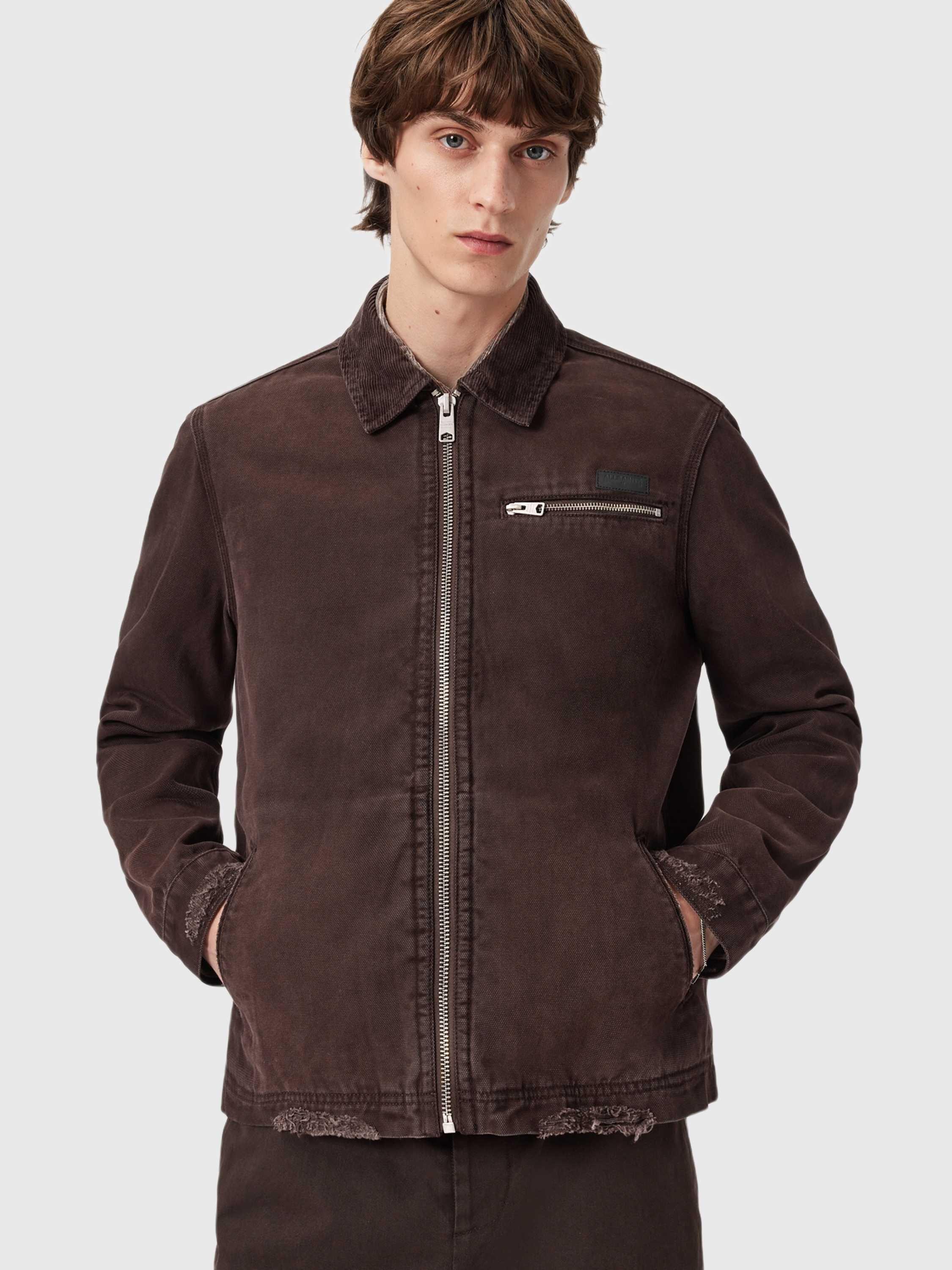 Product image 6 of 7, which shows AllSaints Rothwell Boxy Fit Utility Jacket, Birch Brown, L