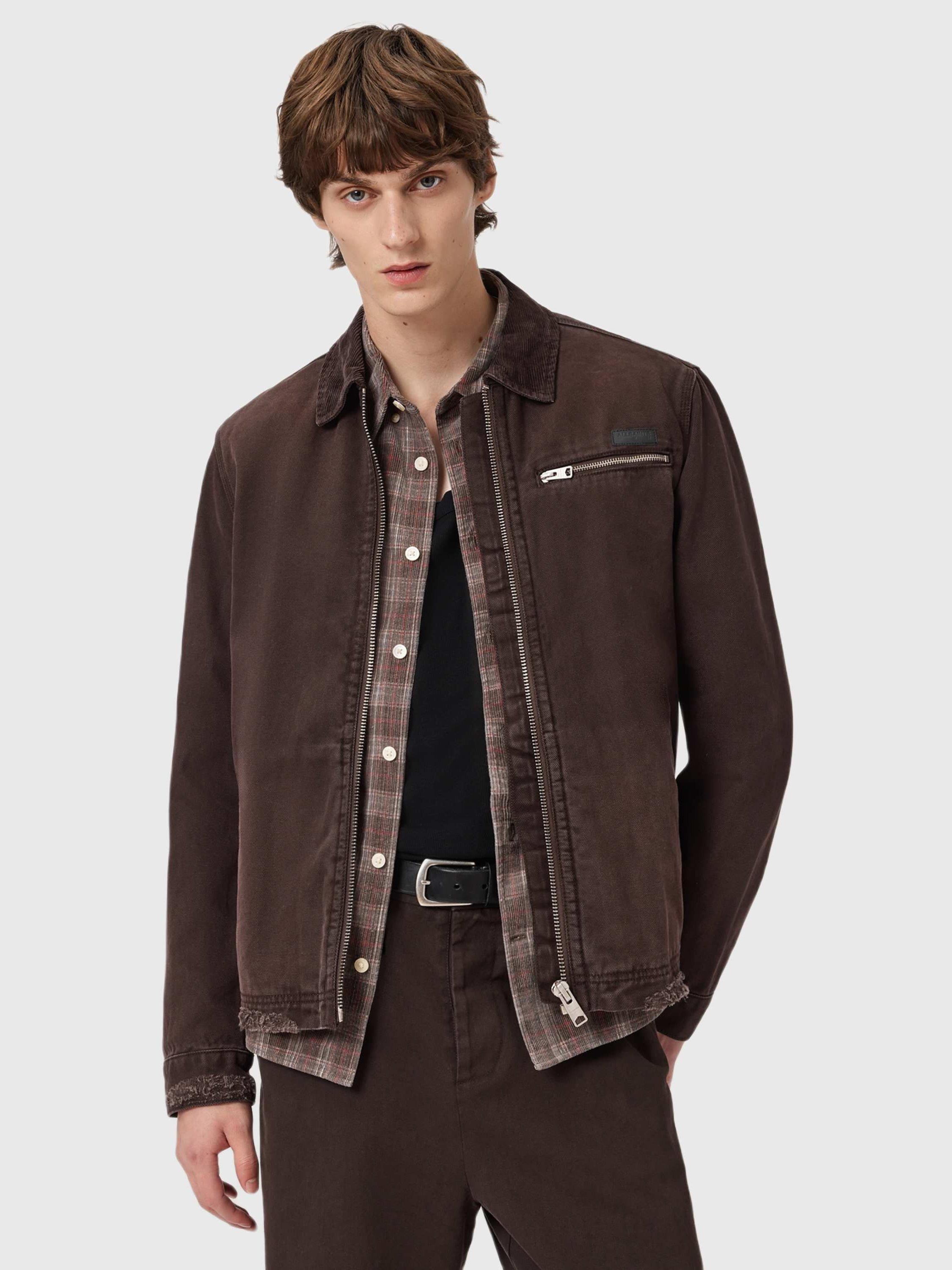Product image 7 of 7, which shows AllSaints Rothwell Boxy Fit Utility Jacket, Birch Brown, L