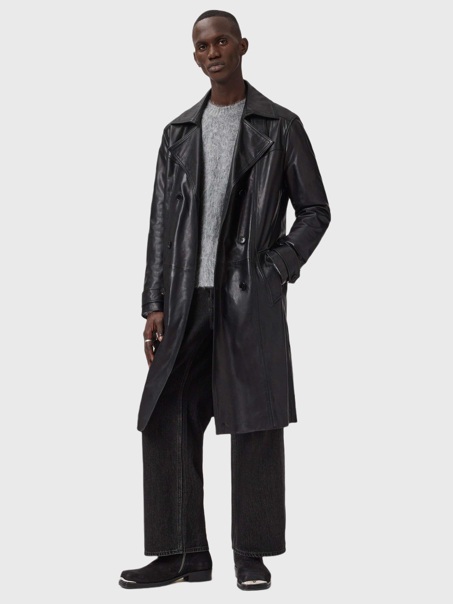 Product image 8 of 8, which shows AllSaints Coby Wool Mohair Blend Knit Jumper, Grey Marl, XL