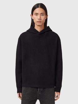 AllSaints Marko Pure Wool Hoodie, Black, Black