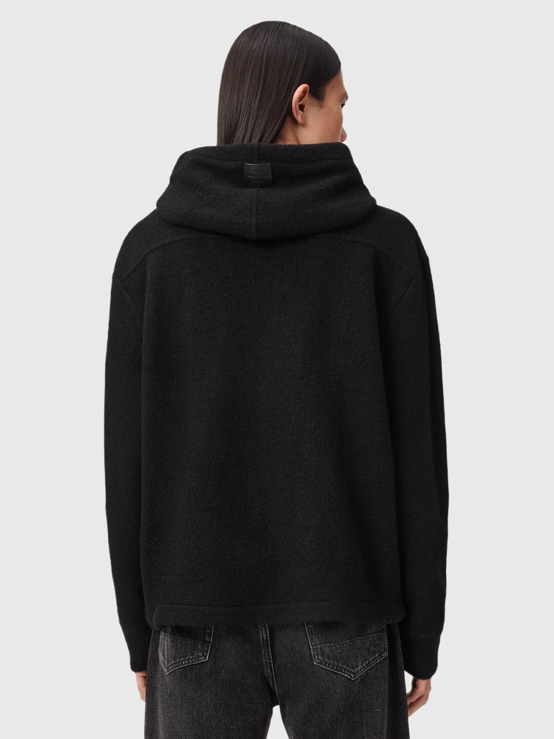 Product image 2 of 7, which shows AllSaints Marko Pure Wool Hoodie, Black, L