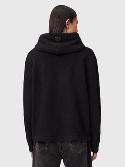 AllSaints Marko Pure Wool Hoodie, Black - view 2, Black