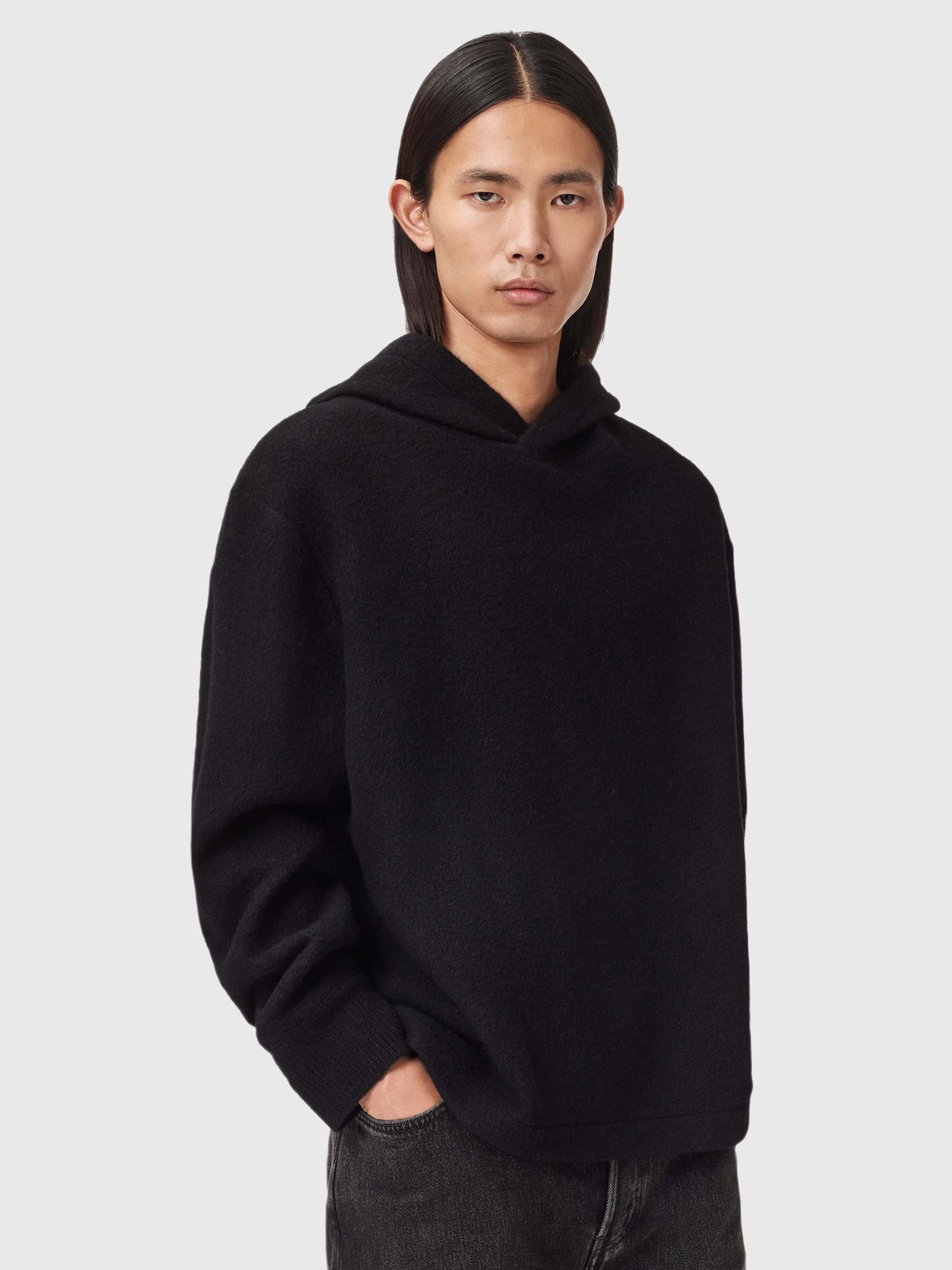Product image 5 of 7, which shows AllSaints Marko Pure Wool Hoodie, Black, L