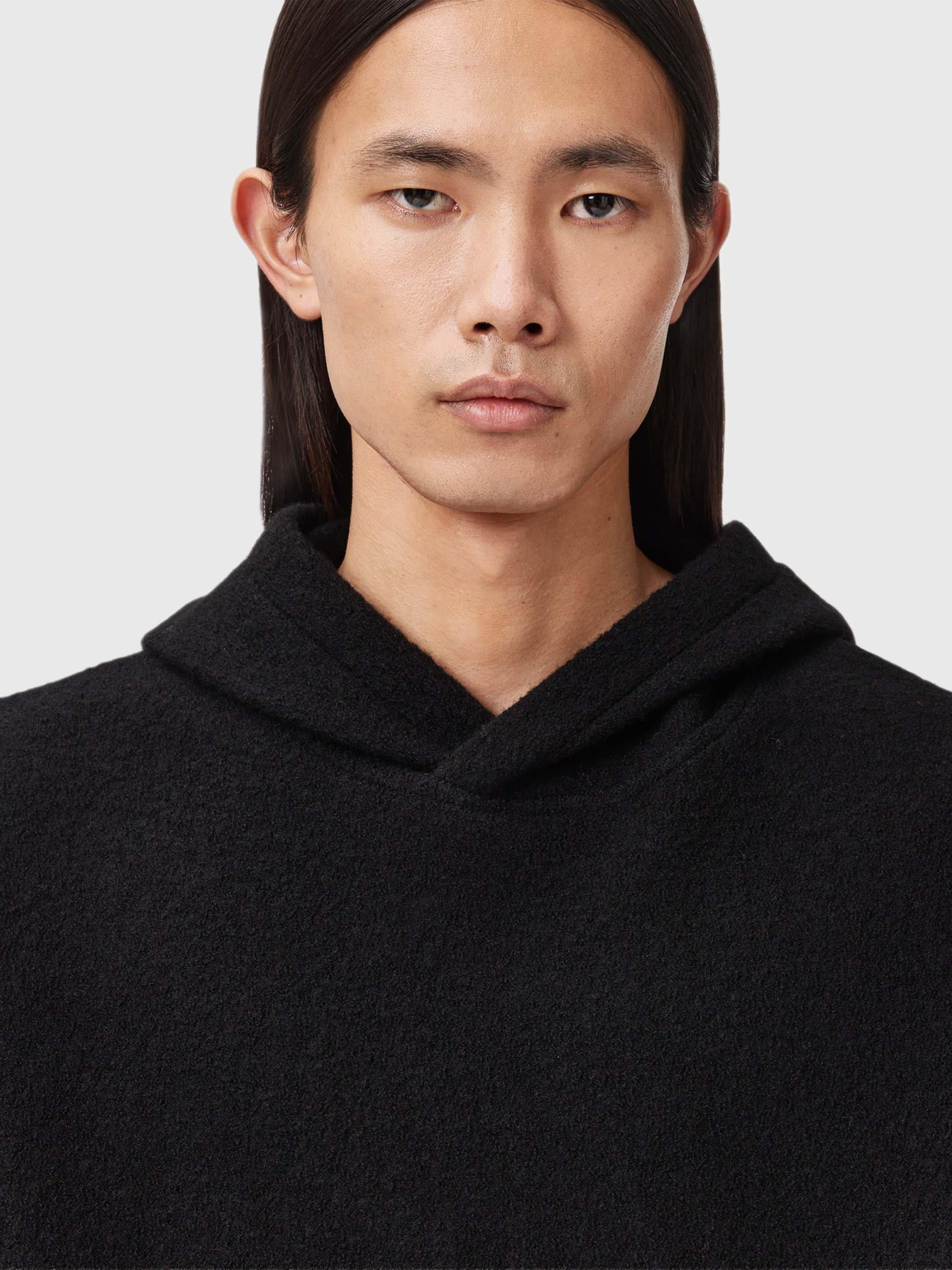 Product image 6 of 7, which shows AllSaints Marko Pure Wool Hoodie, Black, L