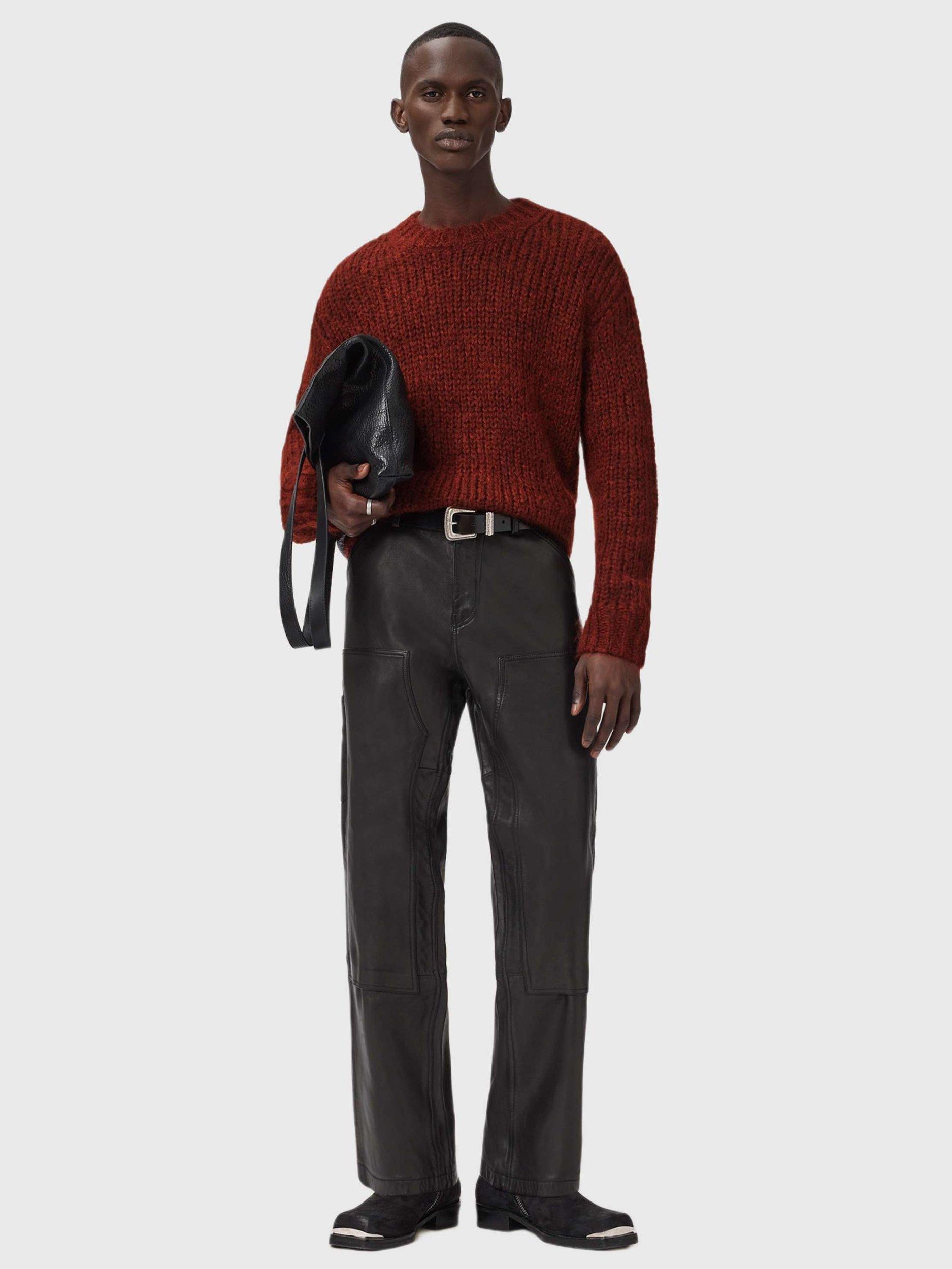 Product image 6 of 8, which shows AllSaints Myles Wool Mohair Blend Oversized Jumper, Rust Red, M