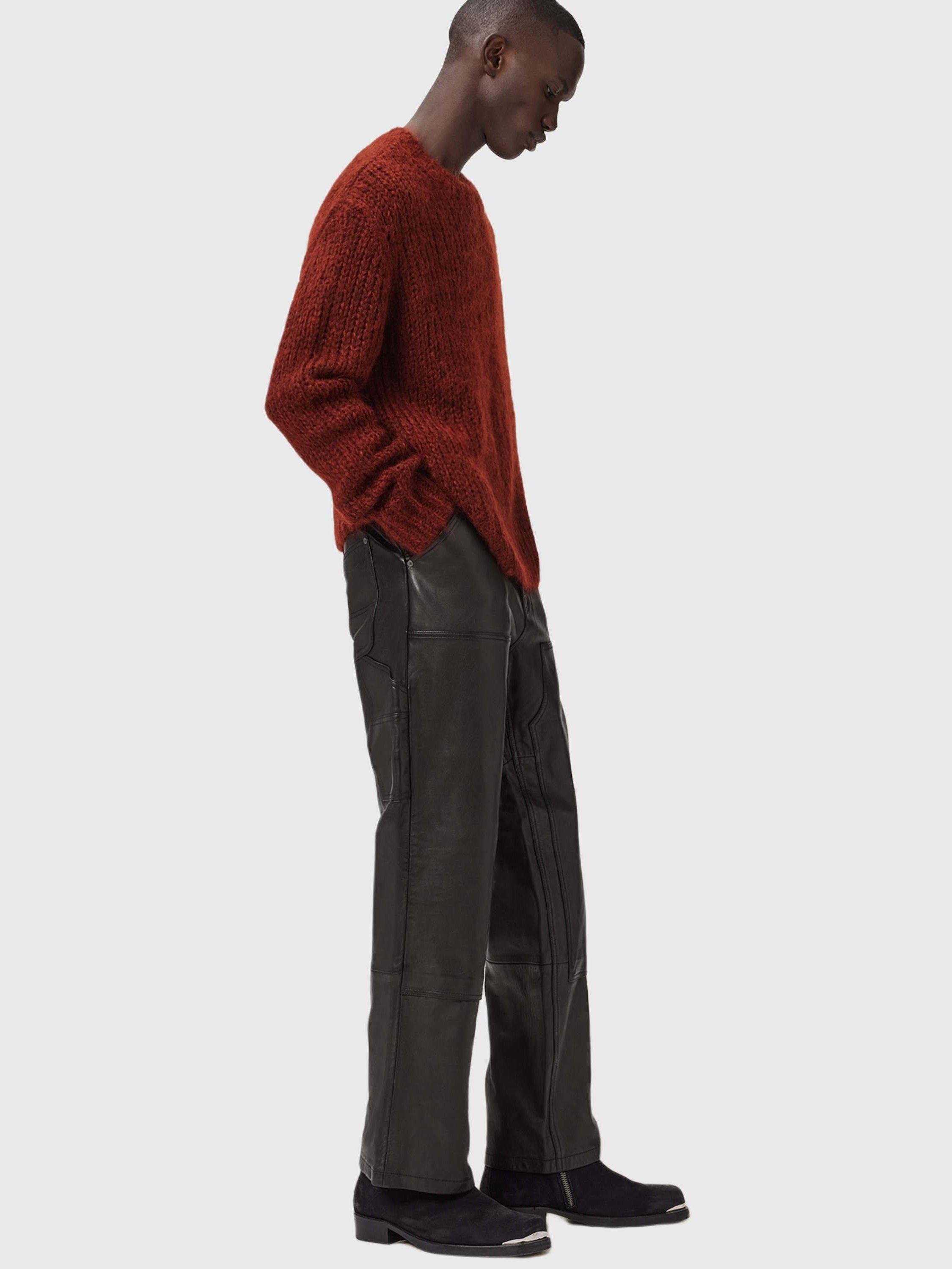 Product image 7 of 8, which shows AllSaints Myles Wool Mohair Blend Oversized Jumper, Rust Red, M