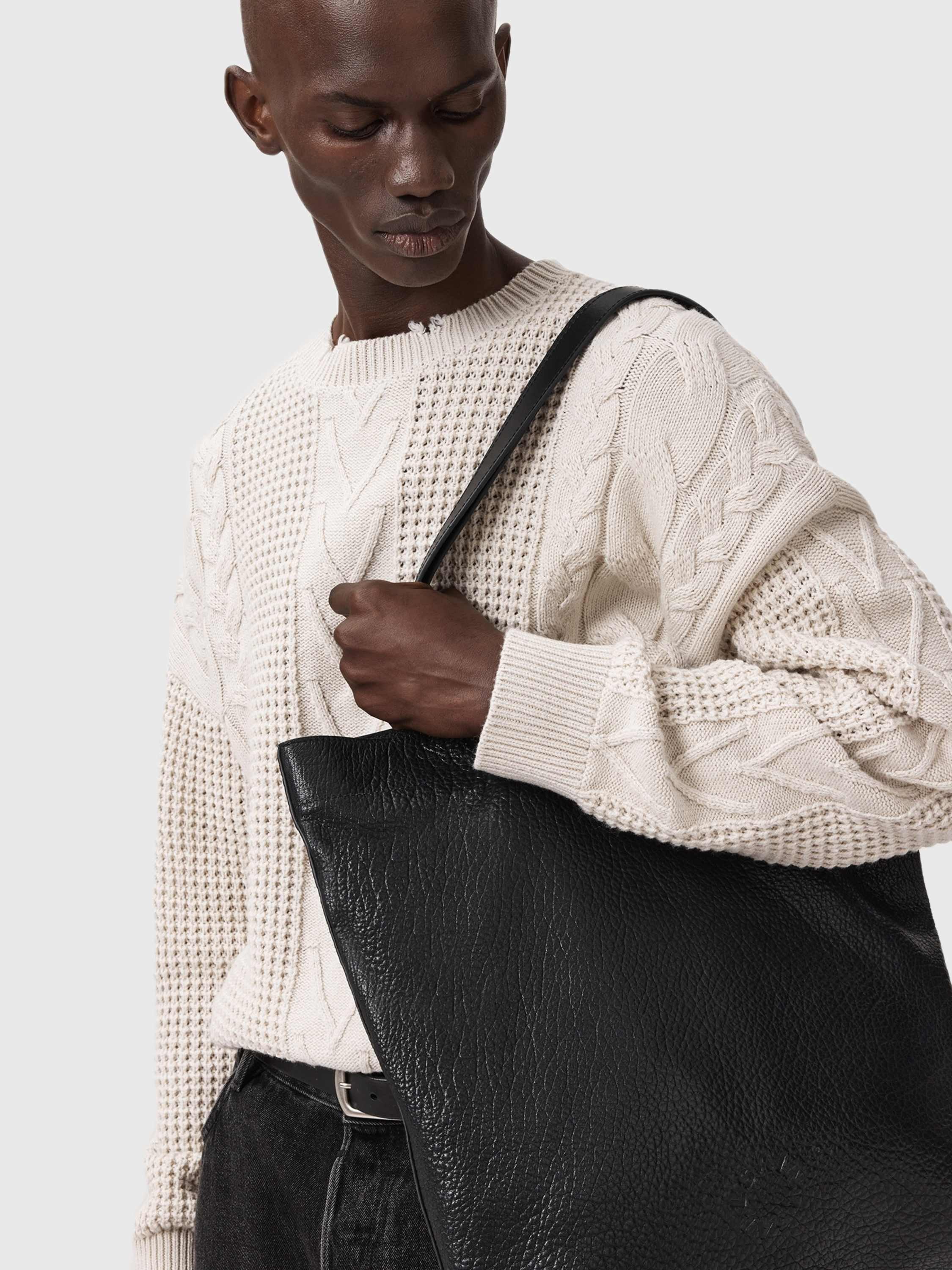 Product image 6 of 8, which shows AllSaints Tenter Wool Blend Crew Neck Jumper, Ecru, XS