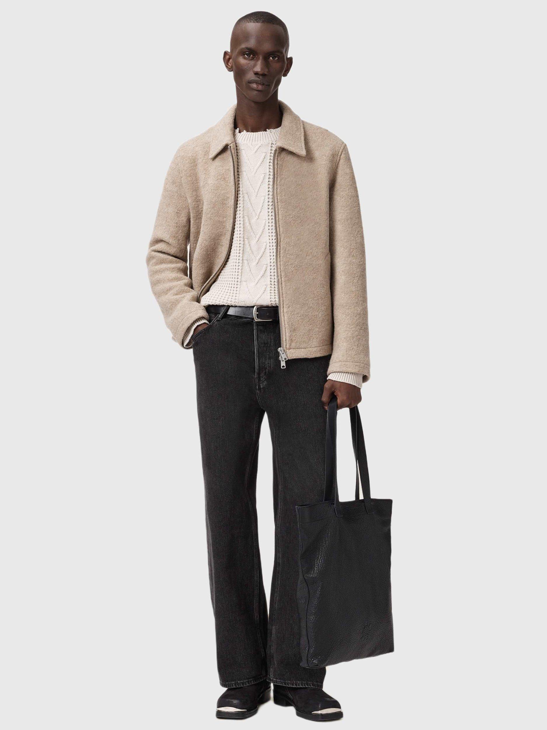 Product image 7 of 8, which shows AllSaints Tenter Wool Blend Crew Neck Jumper, Ecru, XS