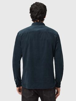 AllSaints Birchwood Organic Cotton Long Sleeve Collar Shirt - view 2, Moonstone Blue